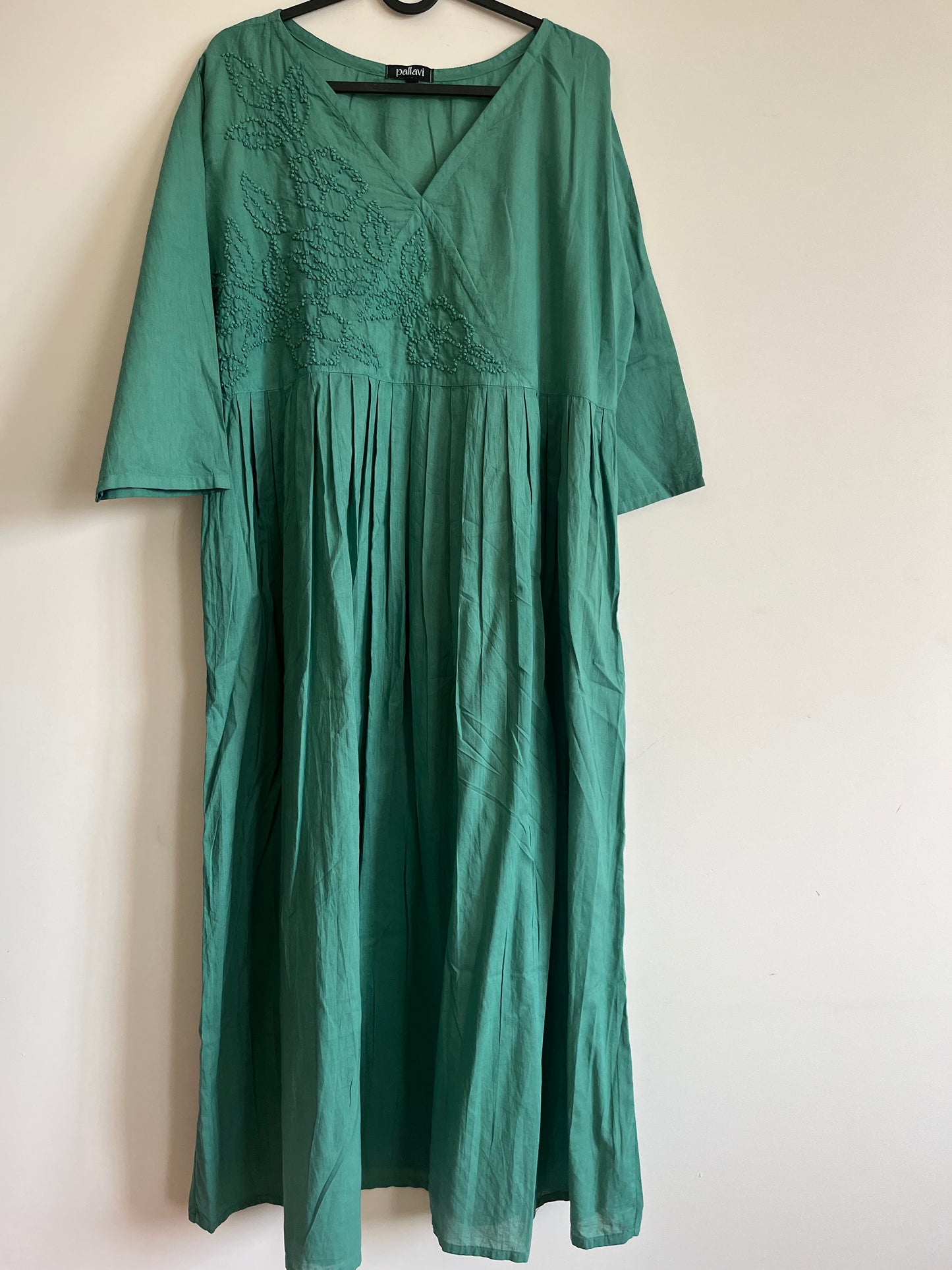 Pleated Angrakha dress - Teal