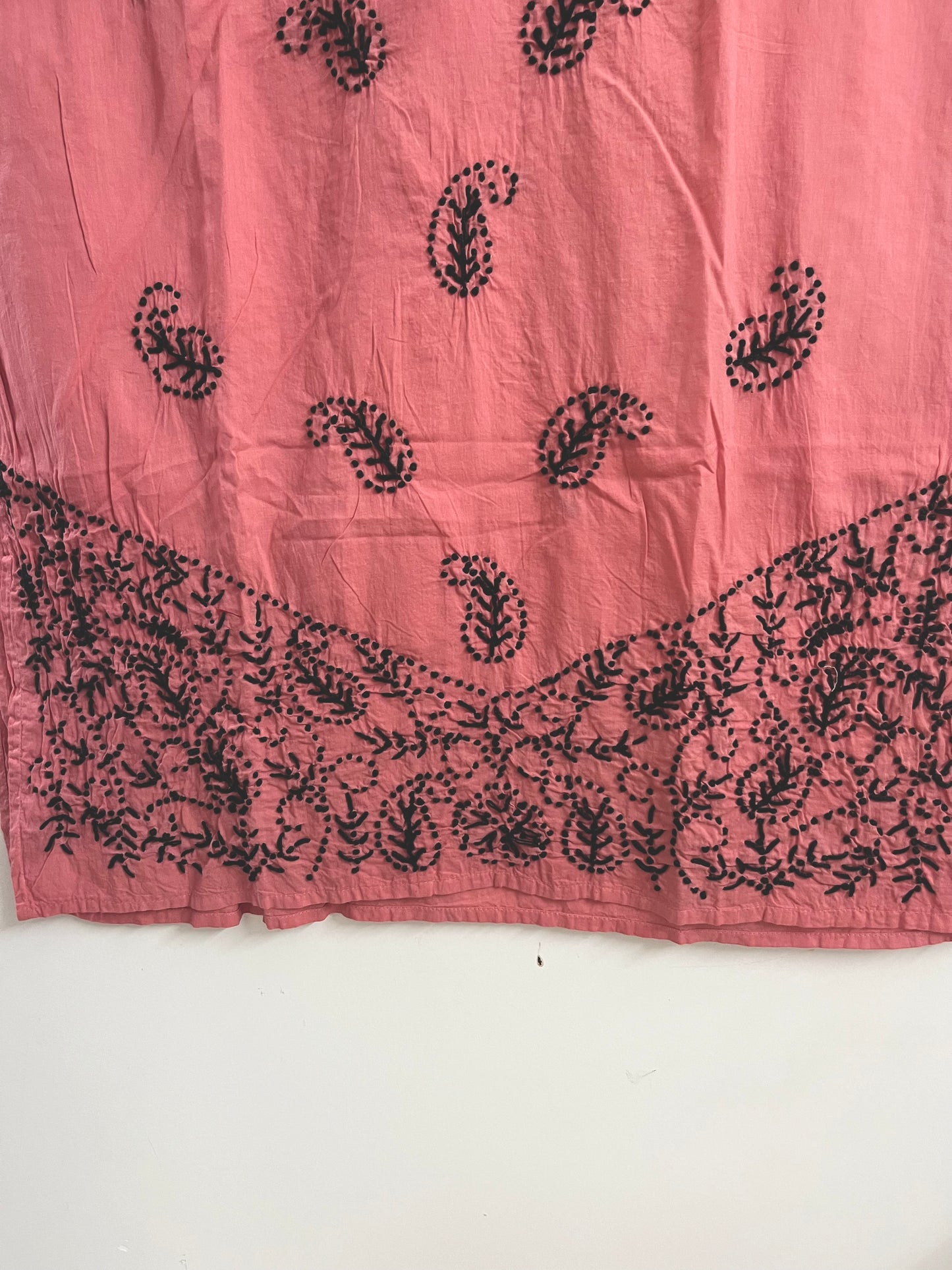 Straight Kurti PRE-ORDER - Black knots on Peach Pink