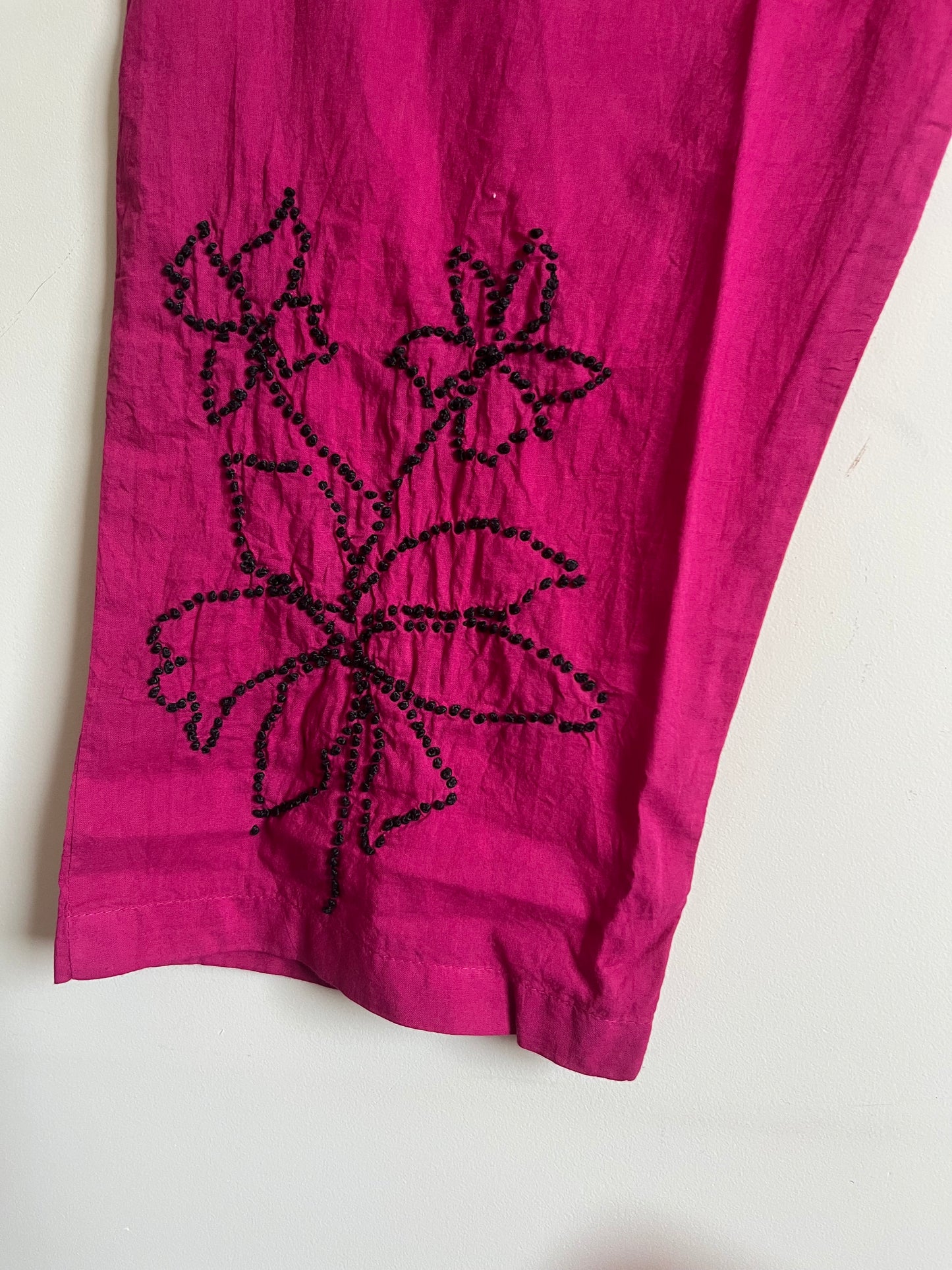 Kaftan top and pant PRE-ORDER - Black knots on Hot Pink