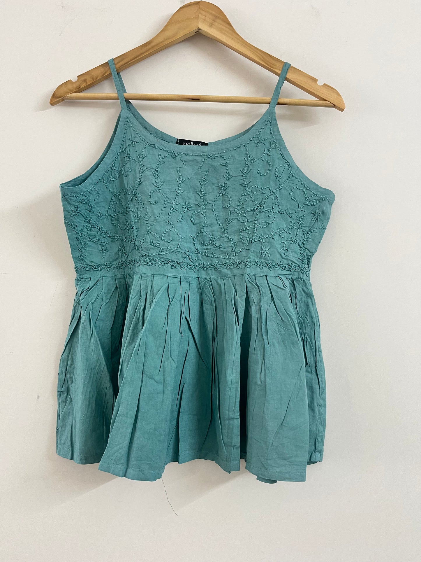 Flared Short Top - Teal Blue