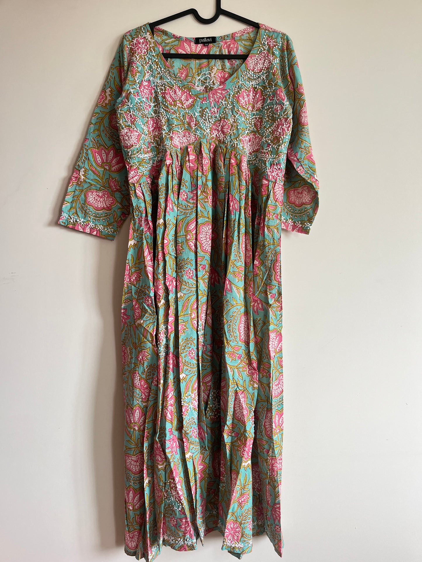 Aliya Cut Dress - Floral Teal Pink