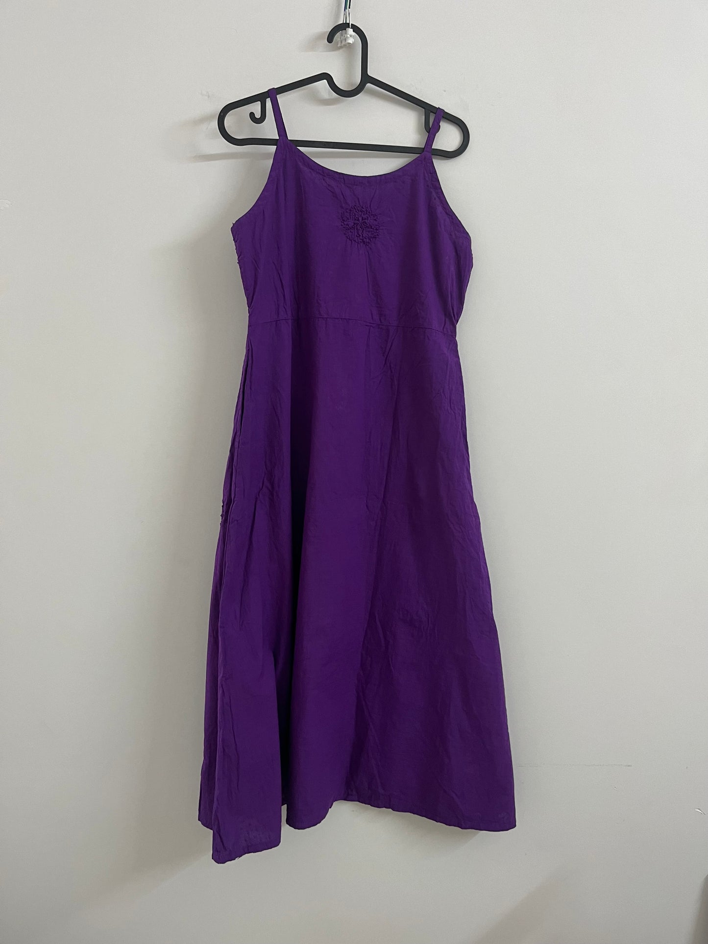 Sleeveless A-line Dress- Purple