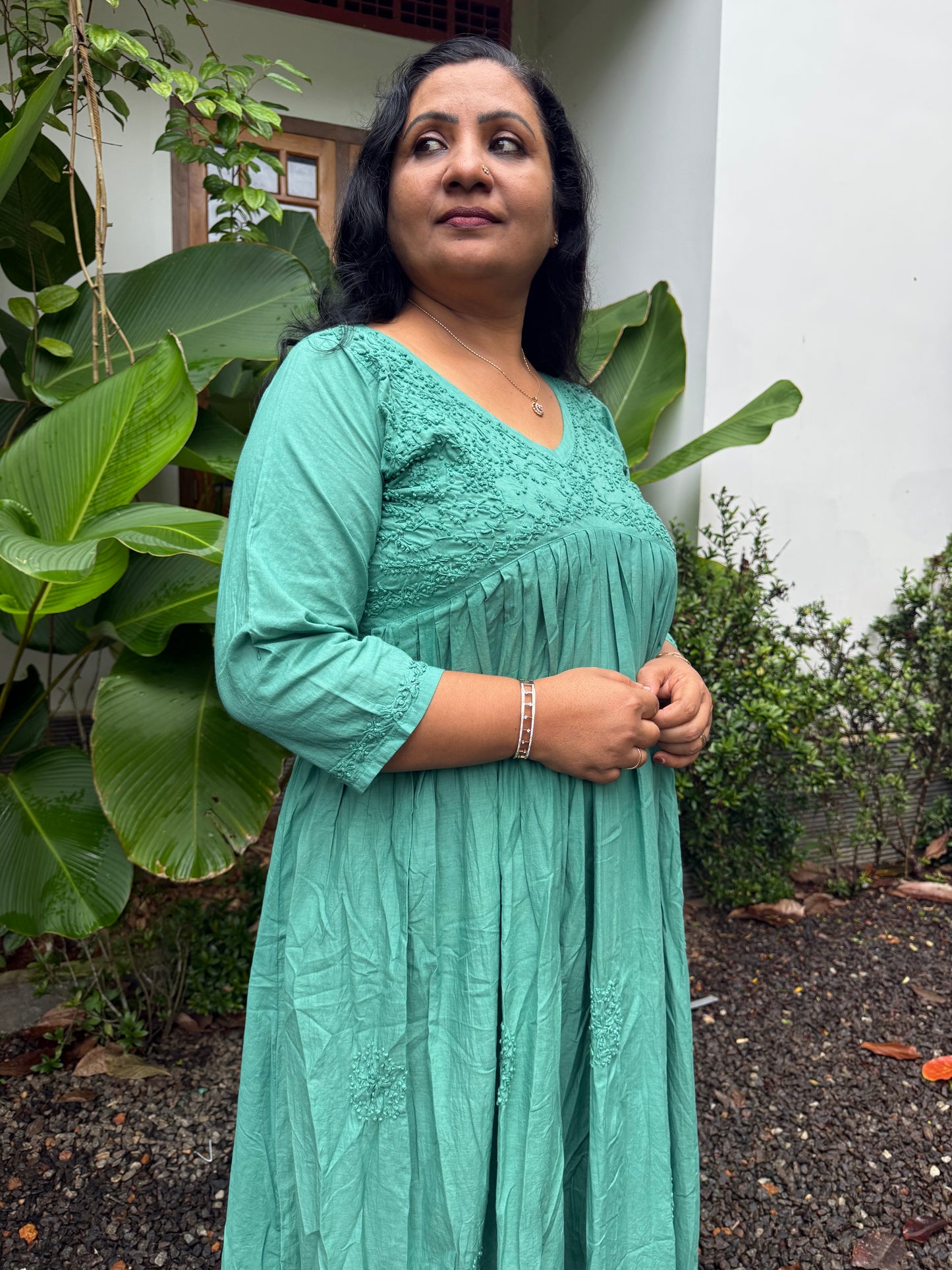 Aliya Cut Dress - Teal