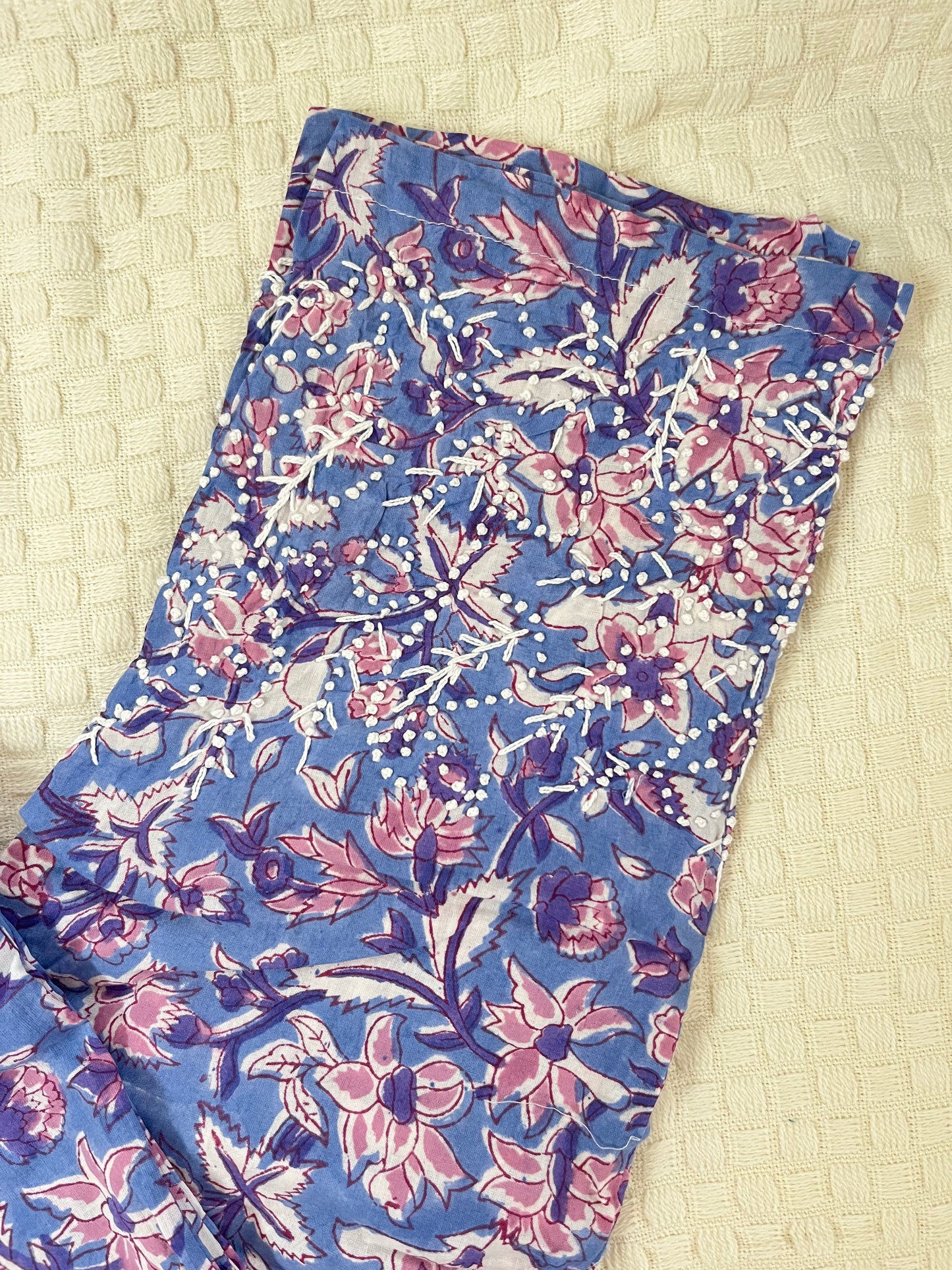 Printed Pants - Floral Periwinkle