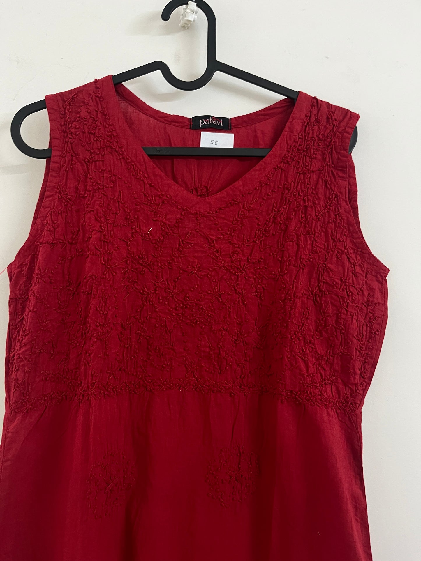 Sleeveless Straight Kurti PRE-ORDER - Red