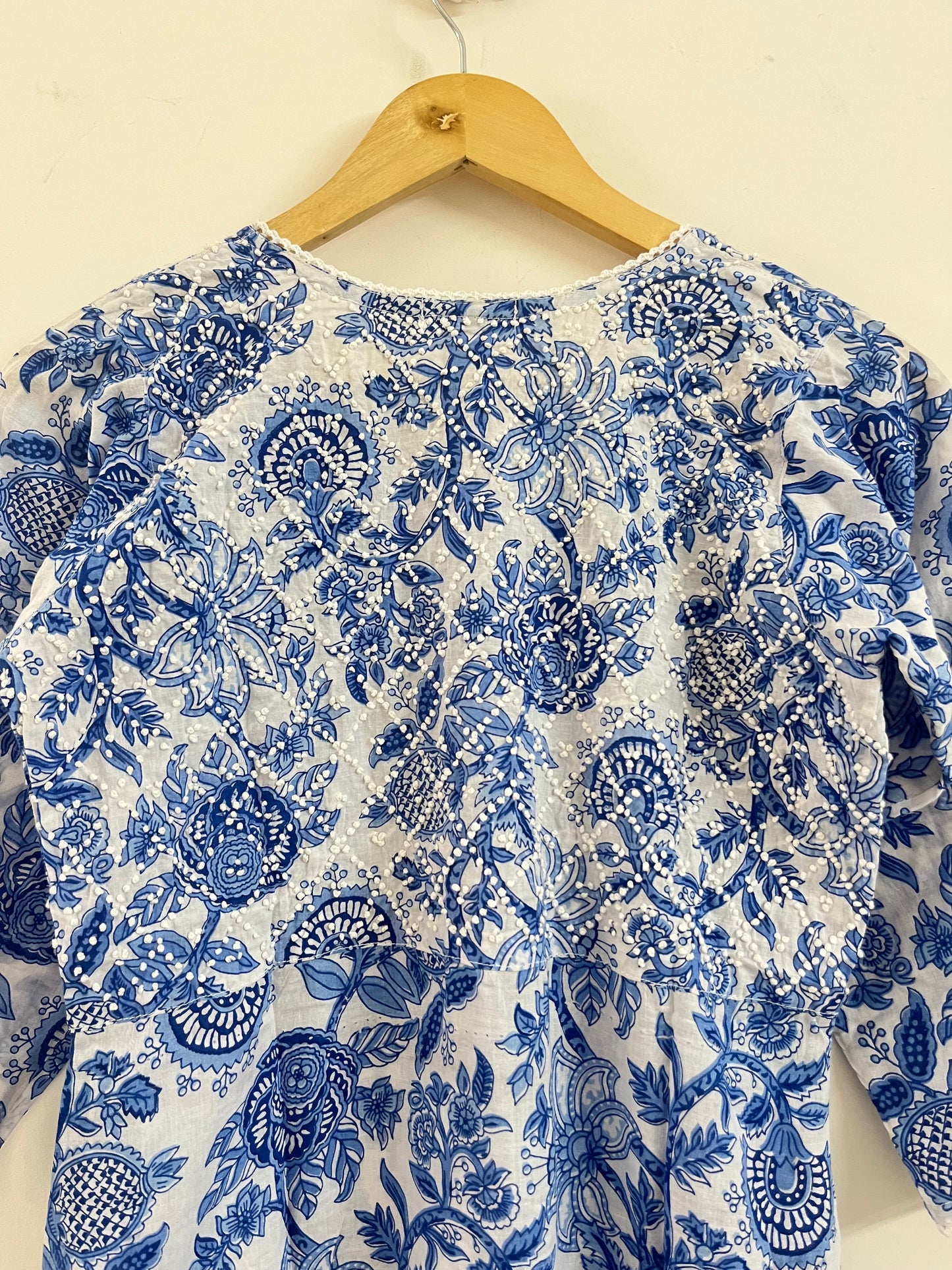 Angrakha PRE-ORDER - Floral White Blue