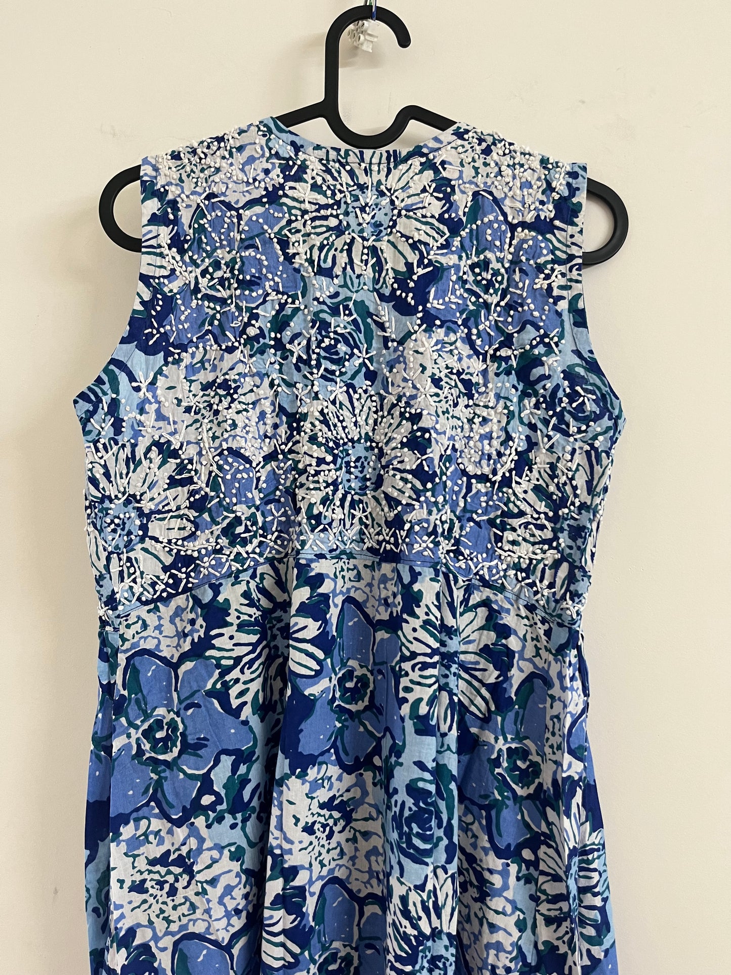 Sleeveless Aliya cut dress (with work on front and back) PRE-ORDER - Hues of Blue
