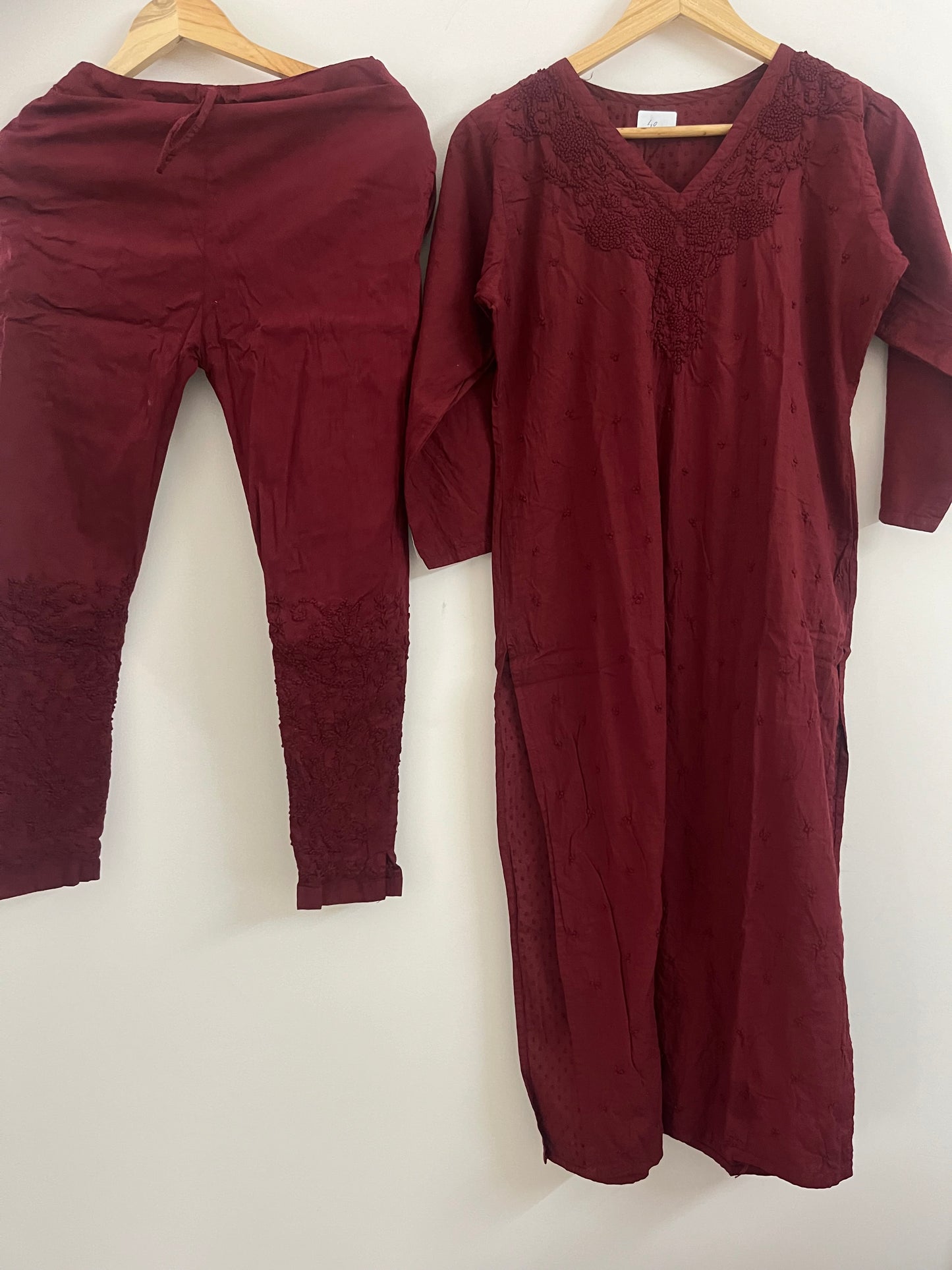 Straight Kurti and pant PRE-ORDER - Dark Maroon