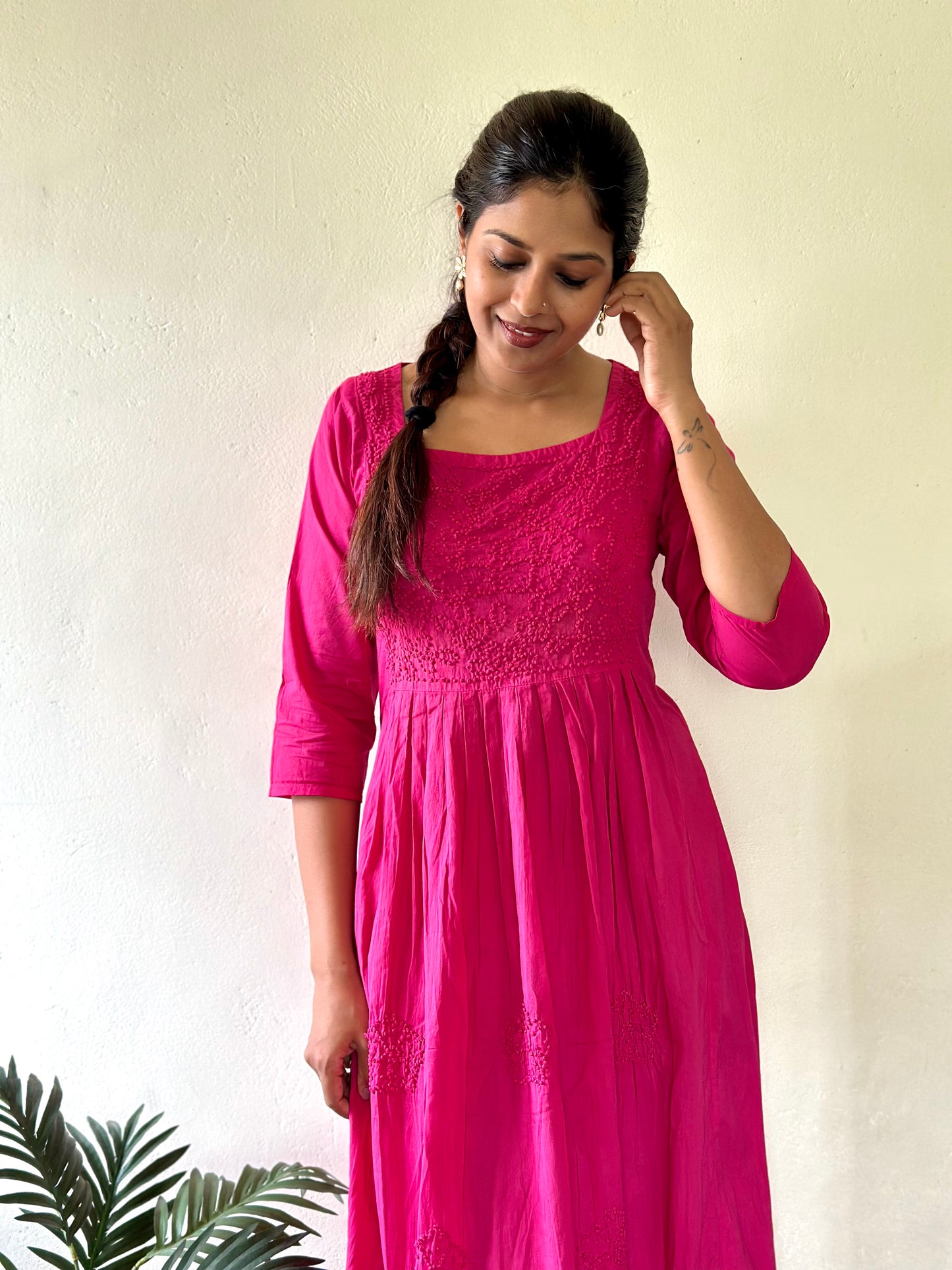 Pleated dress - Hot Pink