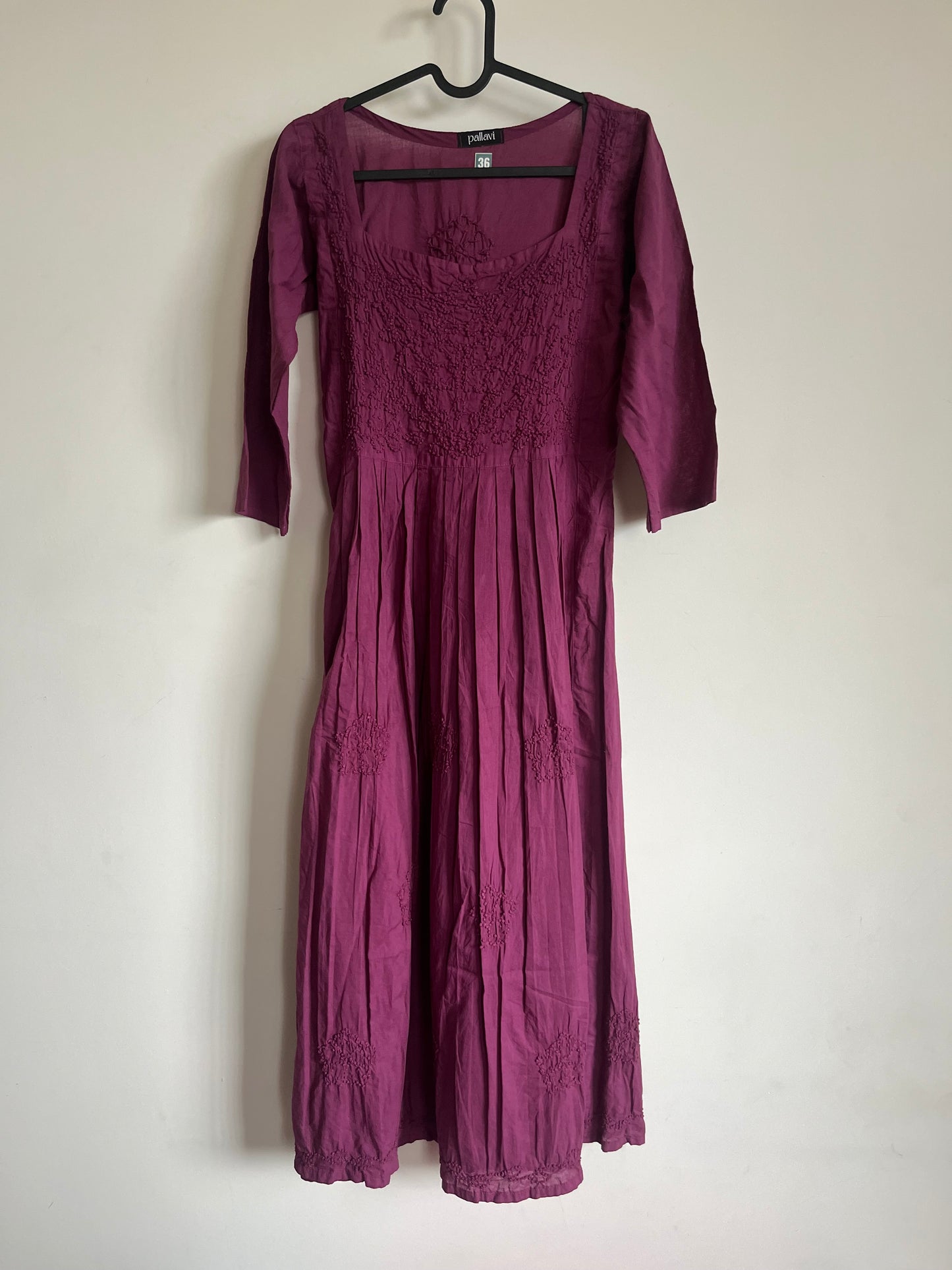 Pleated dress - Wine