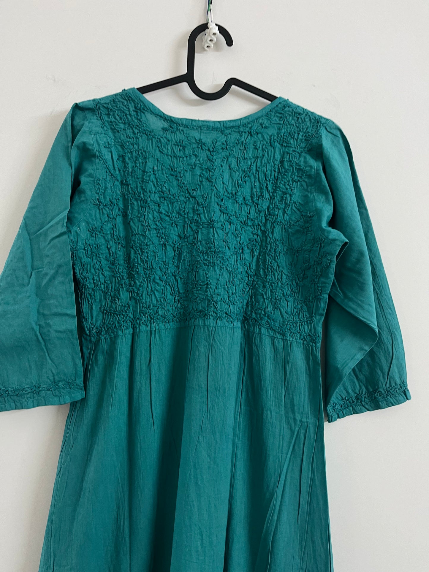 Aliya Cut Dress - Ocean Blue (with work on front and back)