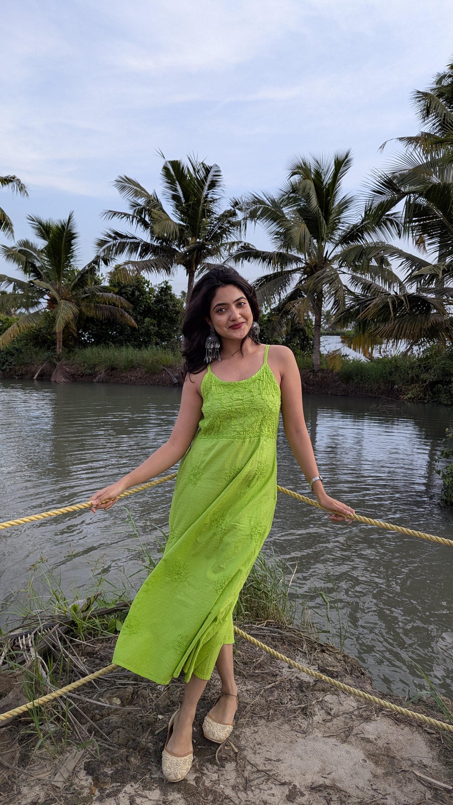 Sleeveless A-line Dress PRE-ORDER - Neon green