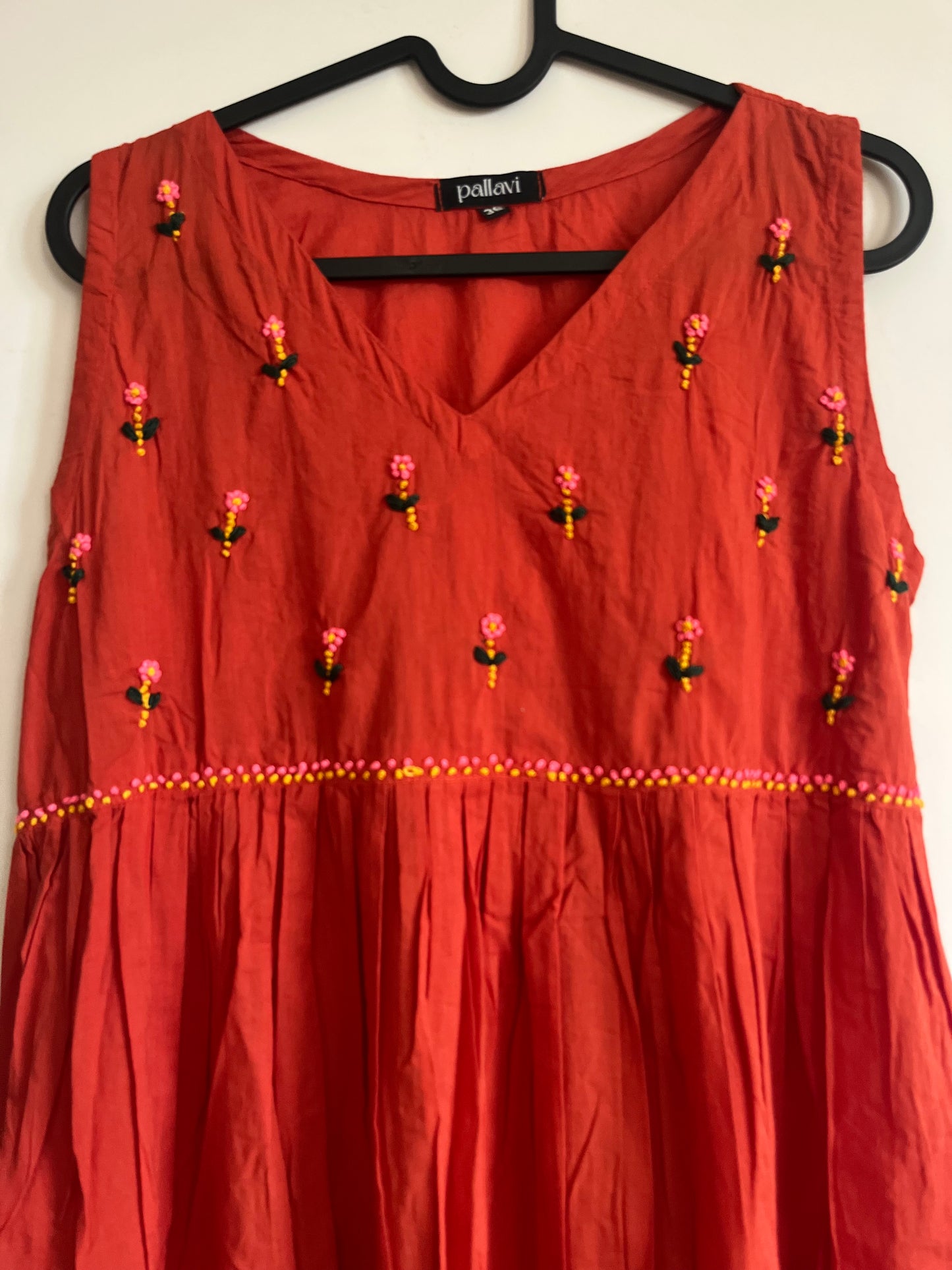 Blush and Bloom Dress - Dark Rust Orange