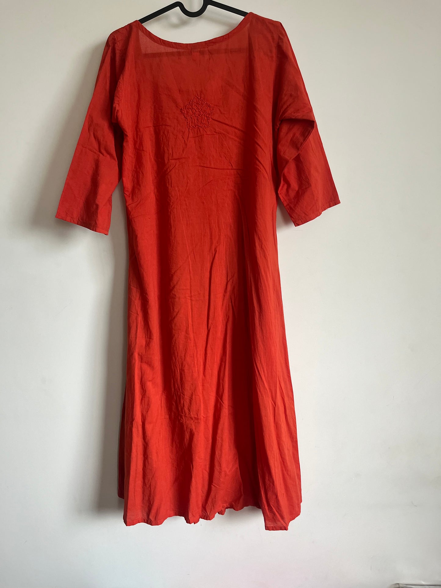 Pleated dress - Dark Rust Orange