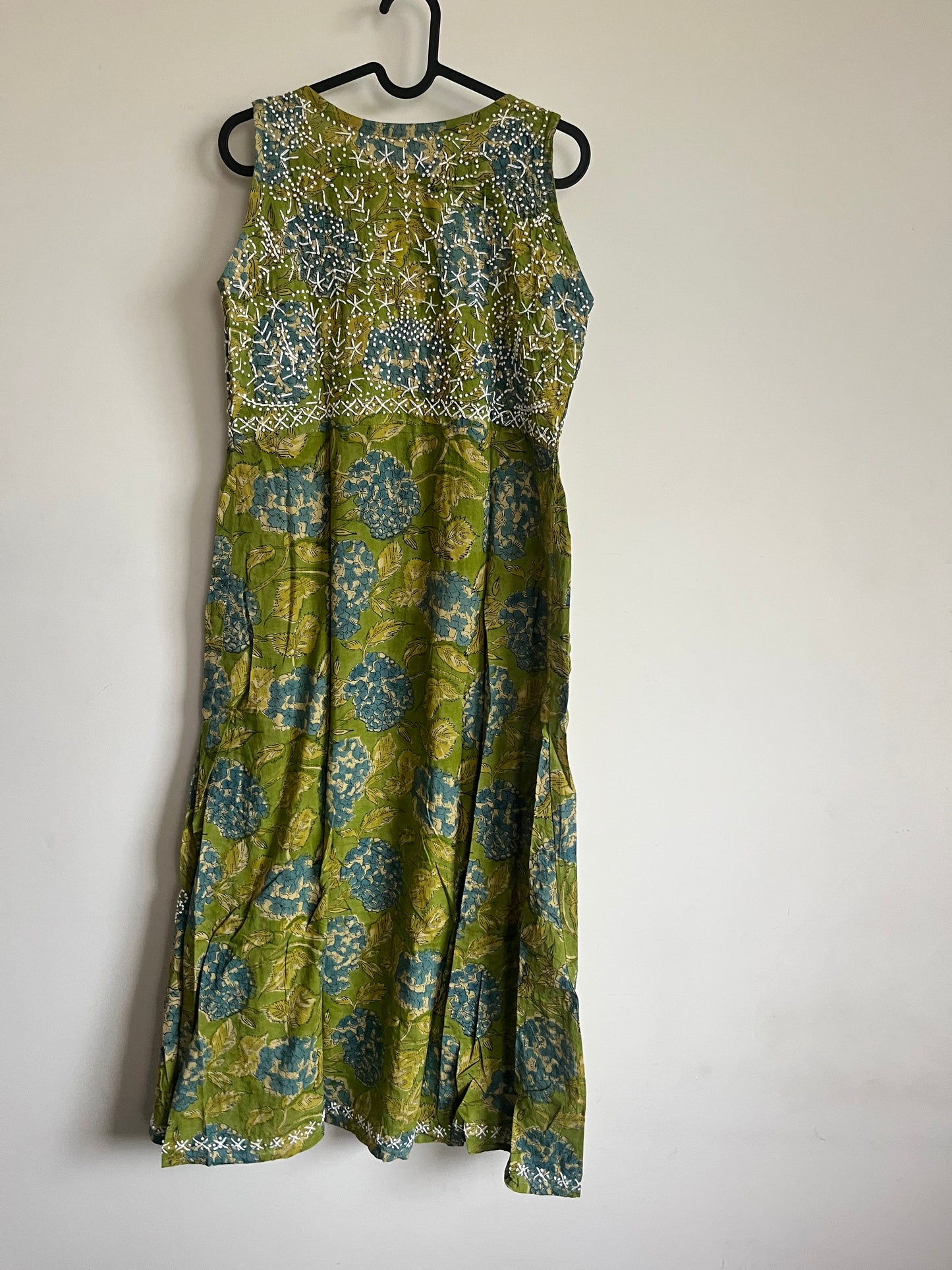 Sleeveless Aliya cut dress (with work on front and back) - Blubelle