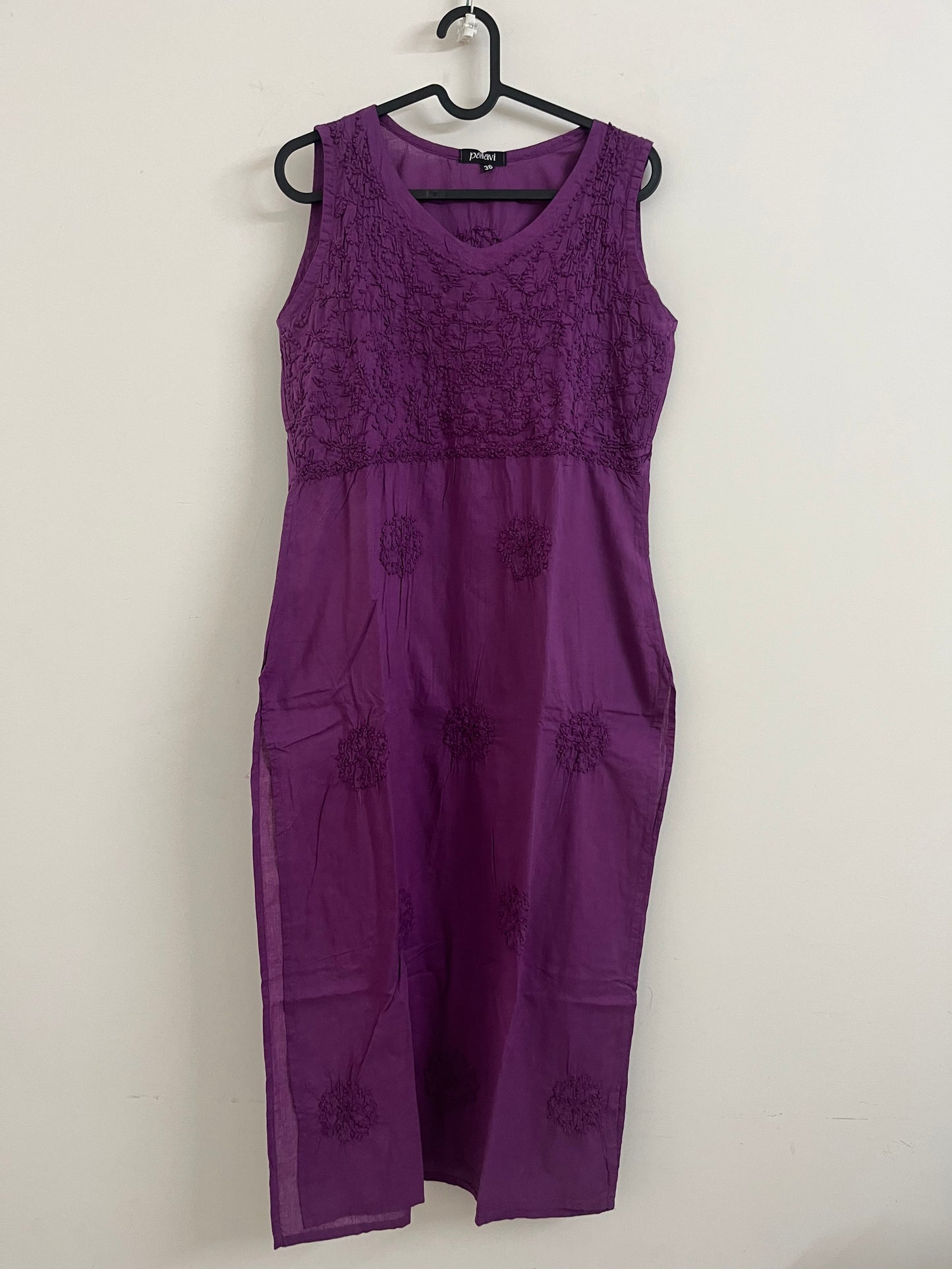 Sleeveless Straight kurti PRE-ORDER - Purple