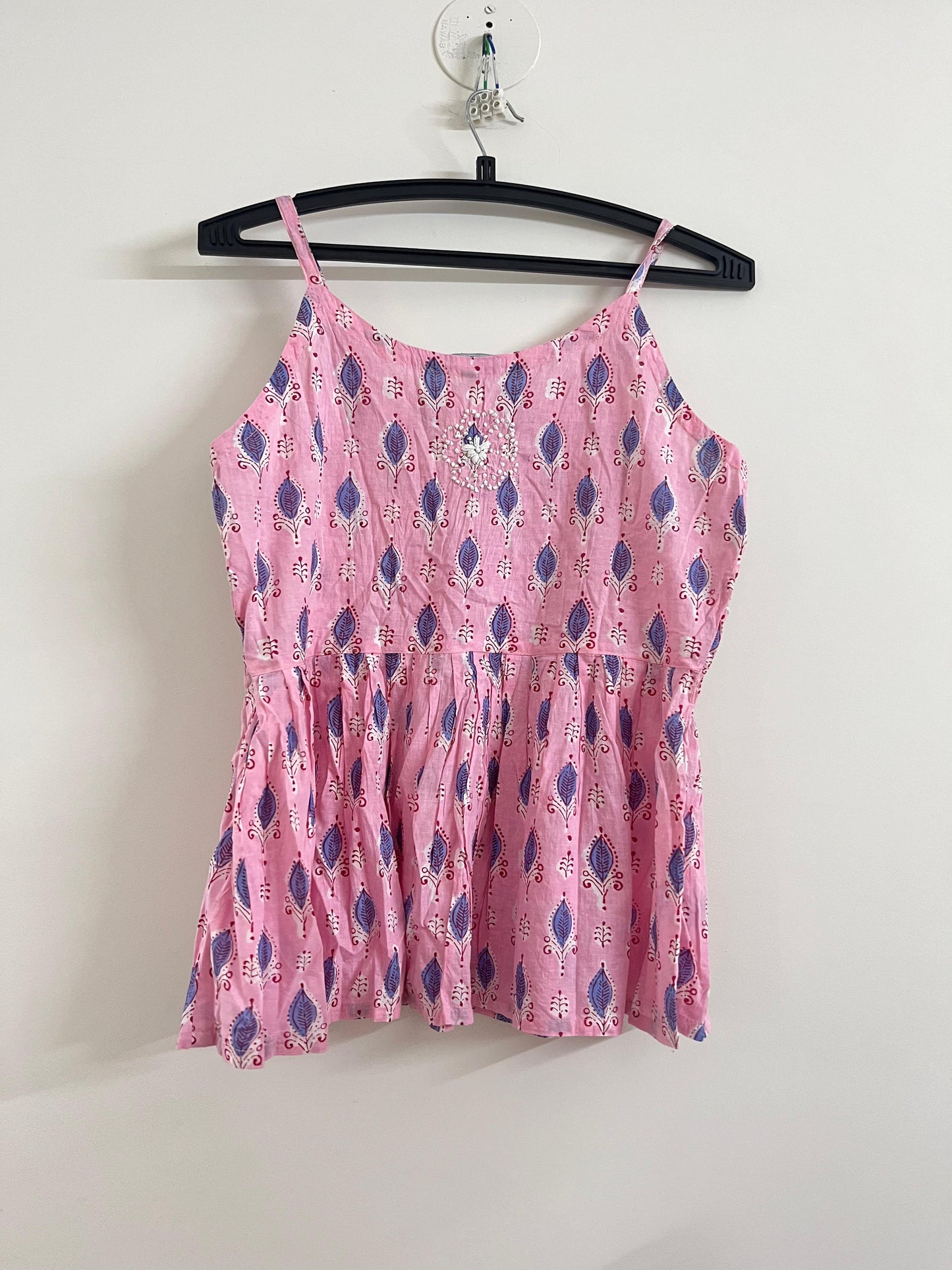Flared Short Top PRE-ORDER - Pink Blue Block