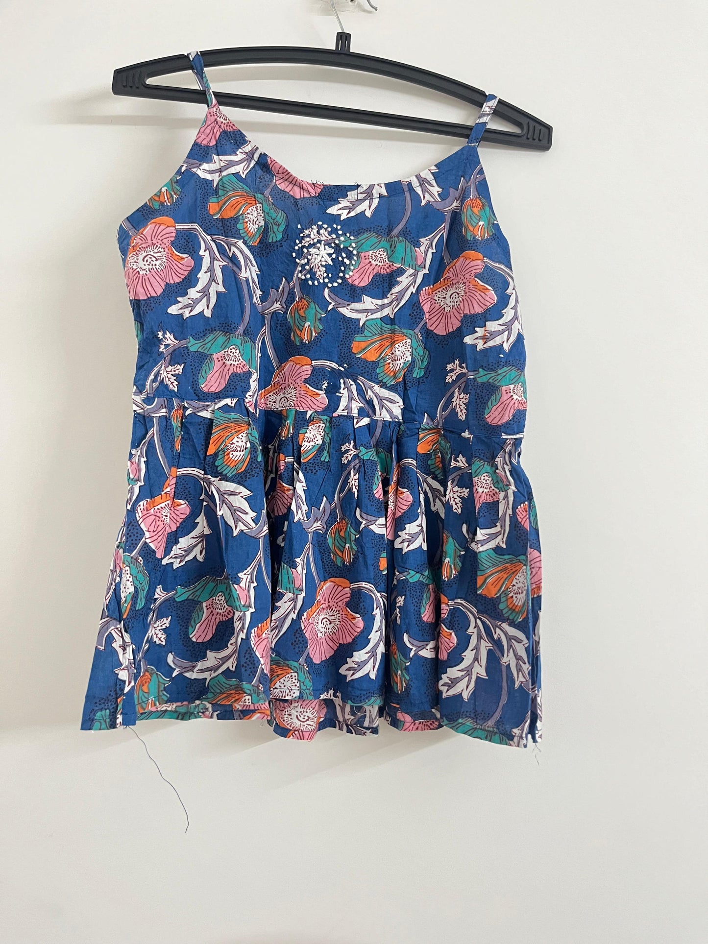 Flared Short Top PRE-ORDER - Floral Navy Blue