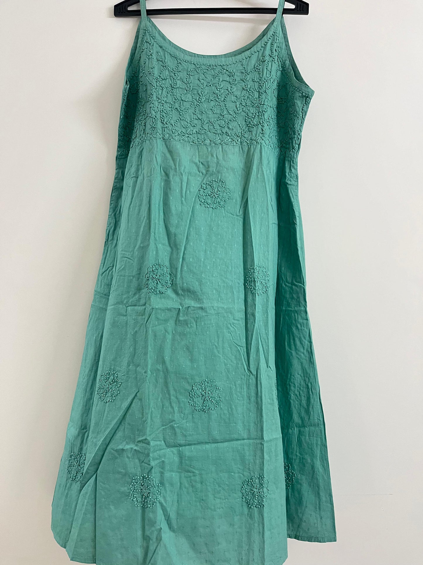 Sleeveless A-line Dress - Teal