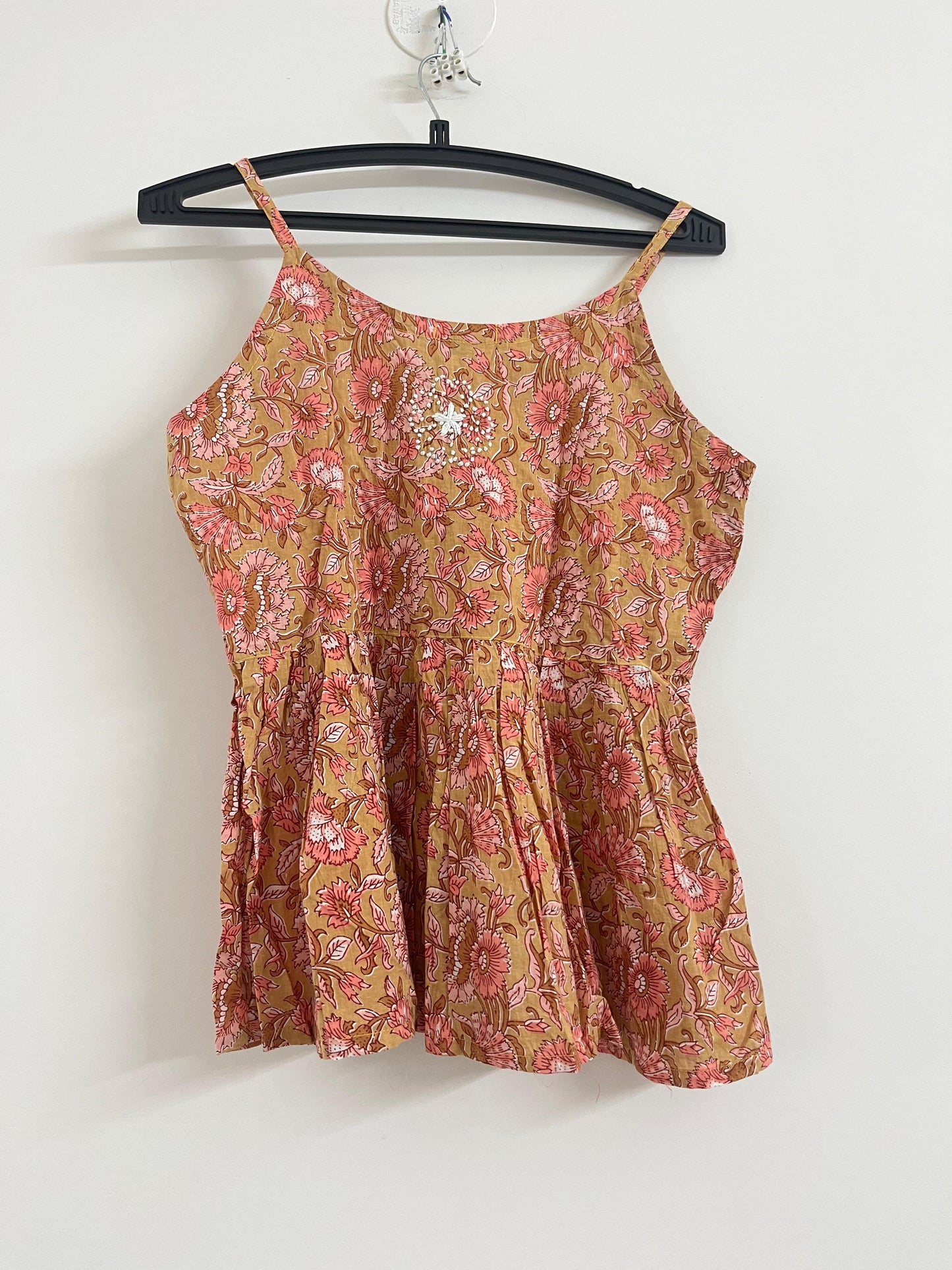 Flared Short Top PRE-ORDER - Floral Peach Orange