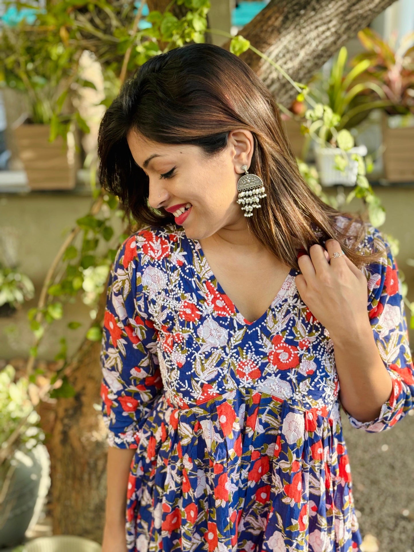 Aliya Cut Dress PRE-ORDER - Floral White Red