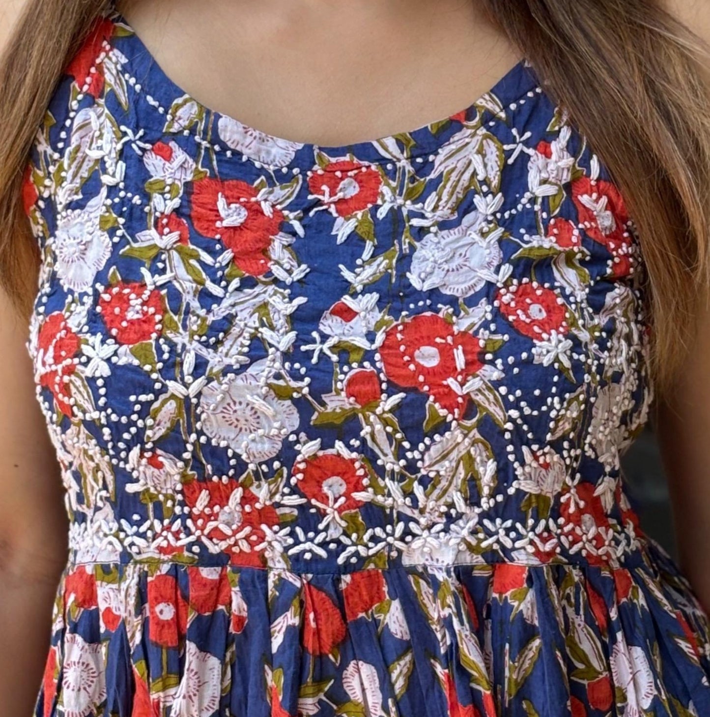 Flared Short Top PRE-ORDER - Floral White Red