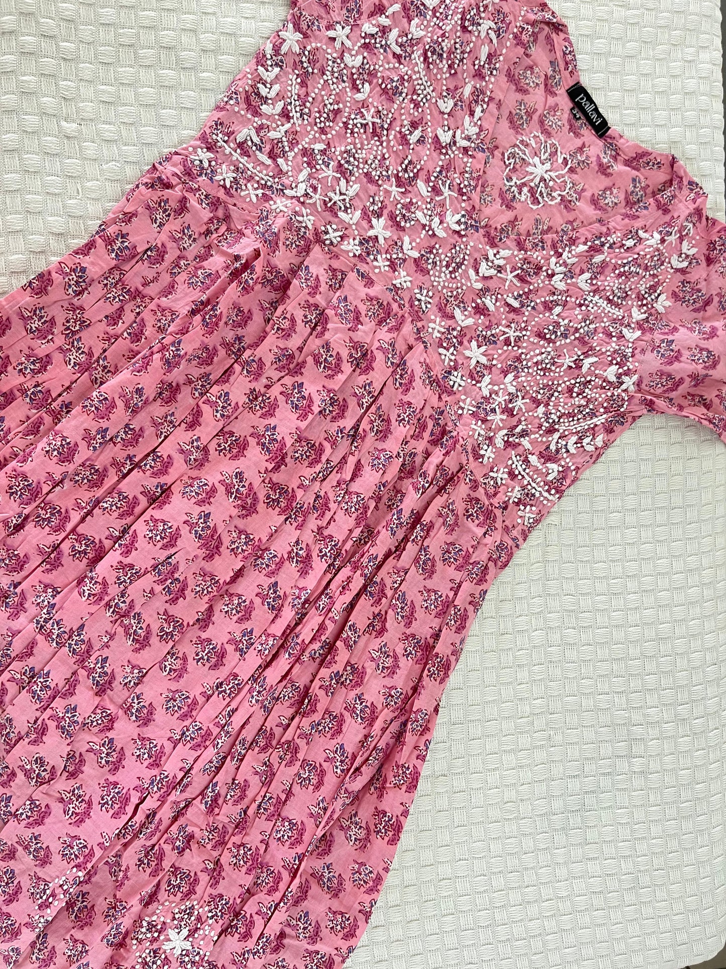 Aliya Cut Dress PRE-ORDER - Pink White Block