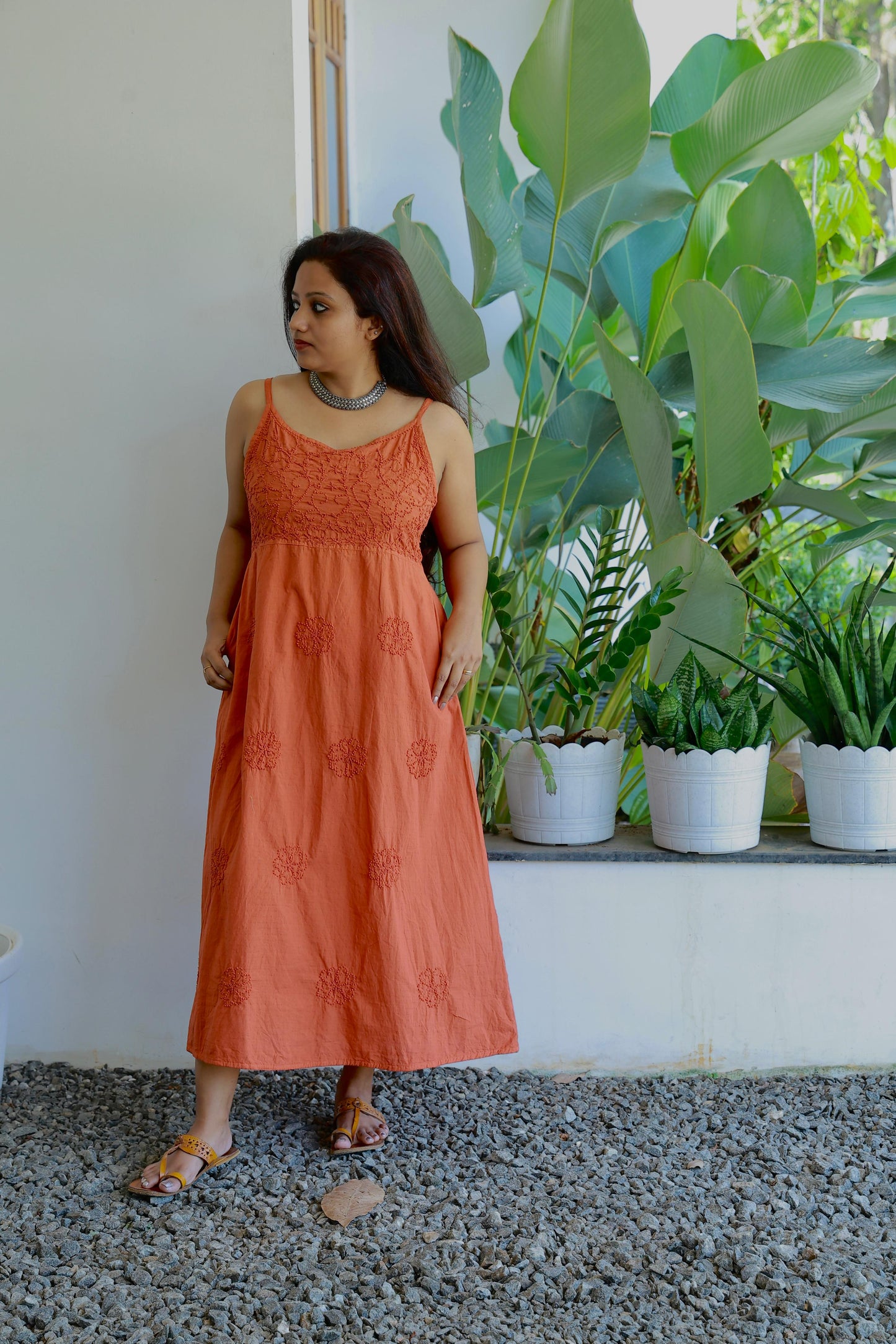 Sleeveless A-line Dress PRE-ORDER - Rust Orange