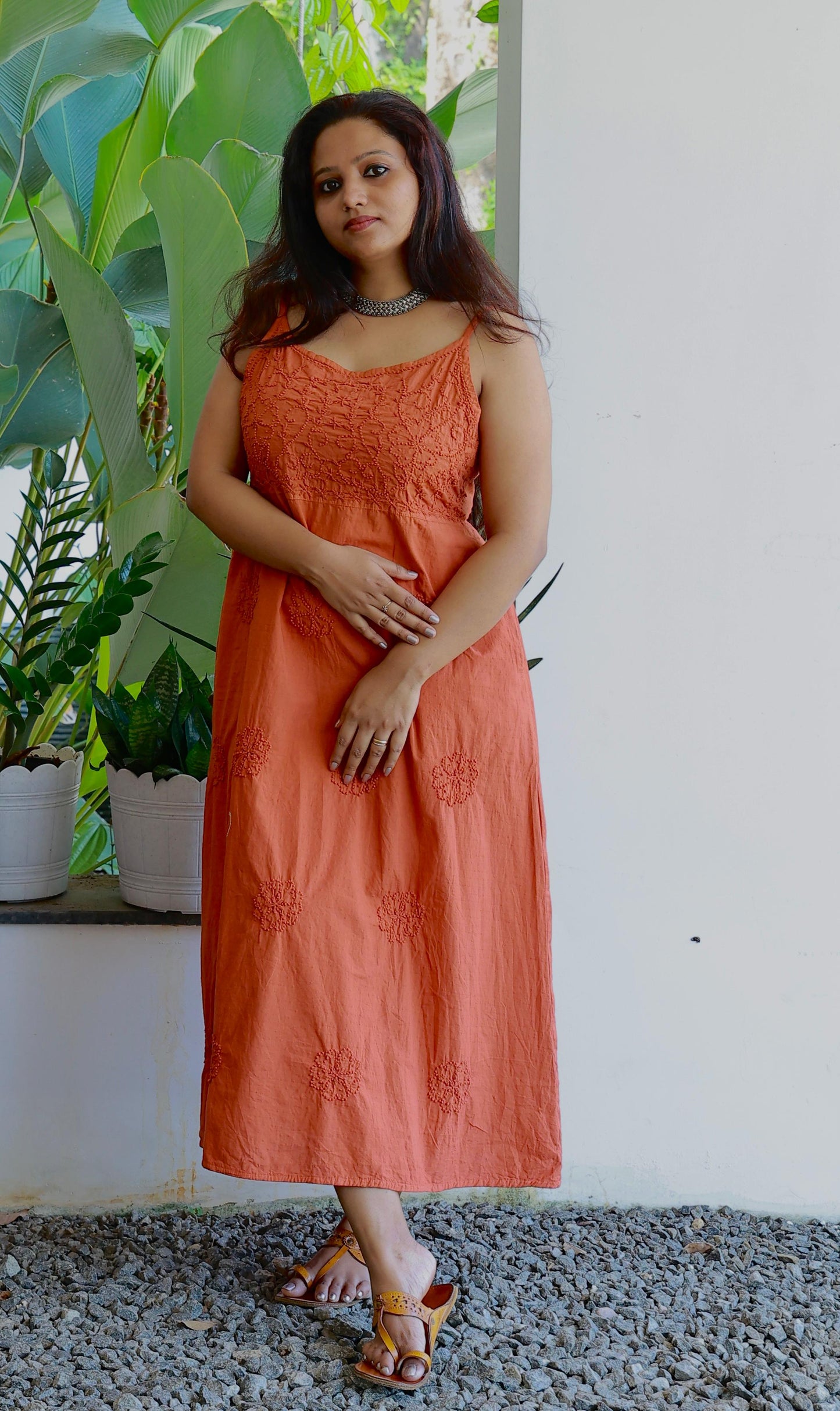 Sleeveless A-line Dress PRE-ORDER - Rust Orange