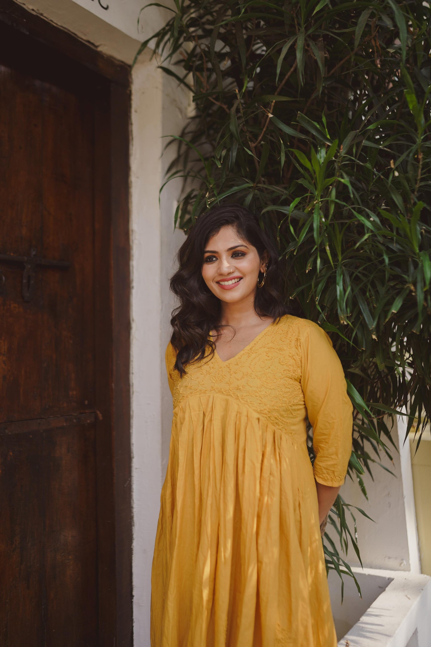 Aliya Cut Dress PRE-ORDER - Mustard Yellow