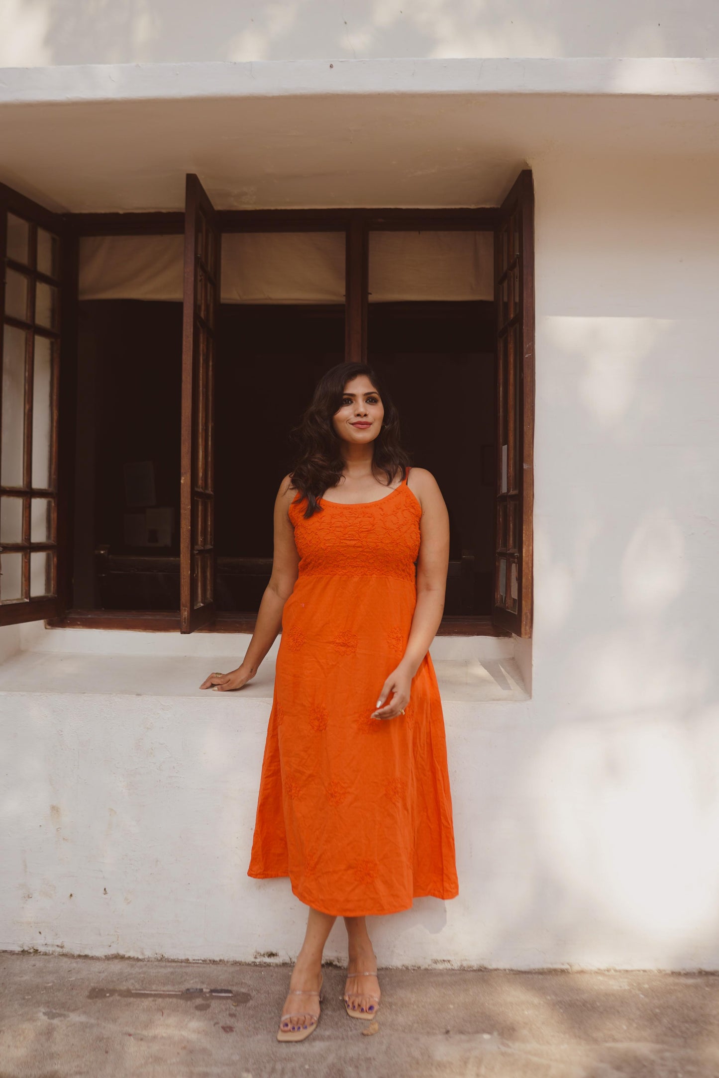 Sleeveless A-line Dress PRE-ORDER - Neon Orange