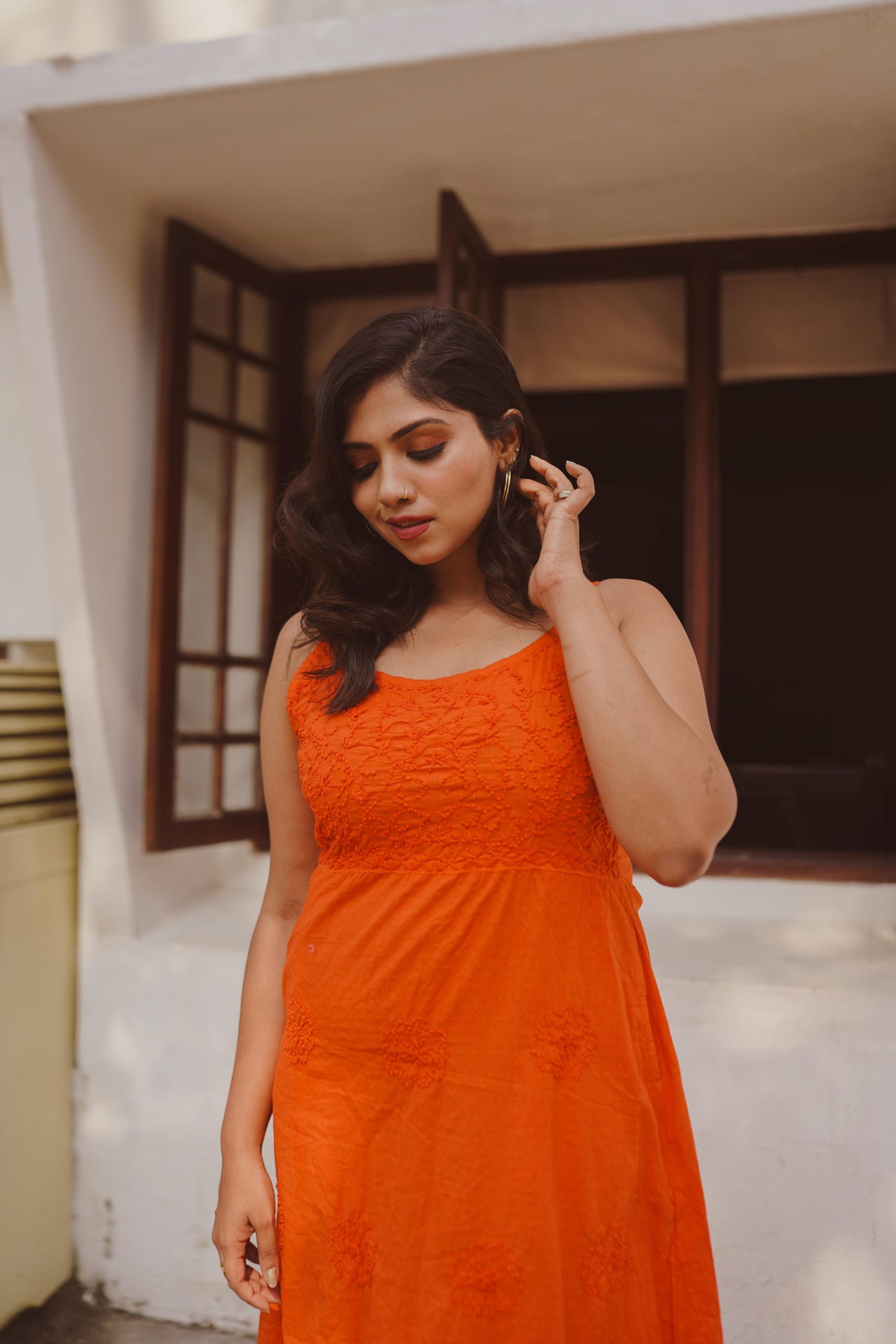 Sleeveless A-line Dress PRE-ORDER - Neon Orange