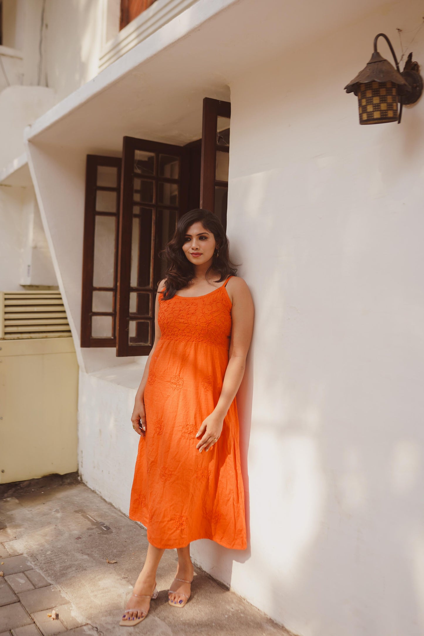 Sleeveless A-line Dress PRE-ORDER - Neon Orange