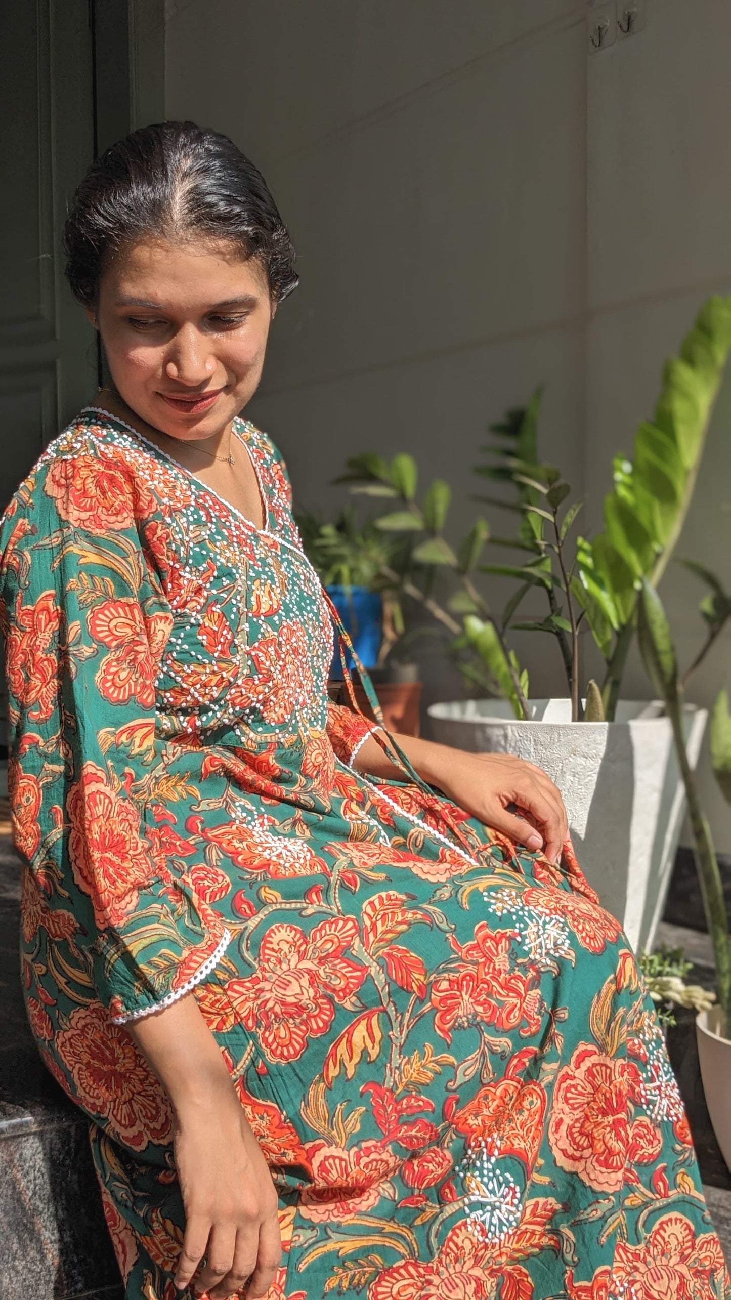 Angrakha PRE-ORDER - Floral Green Red