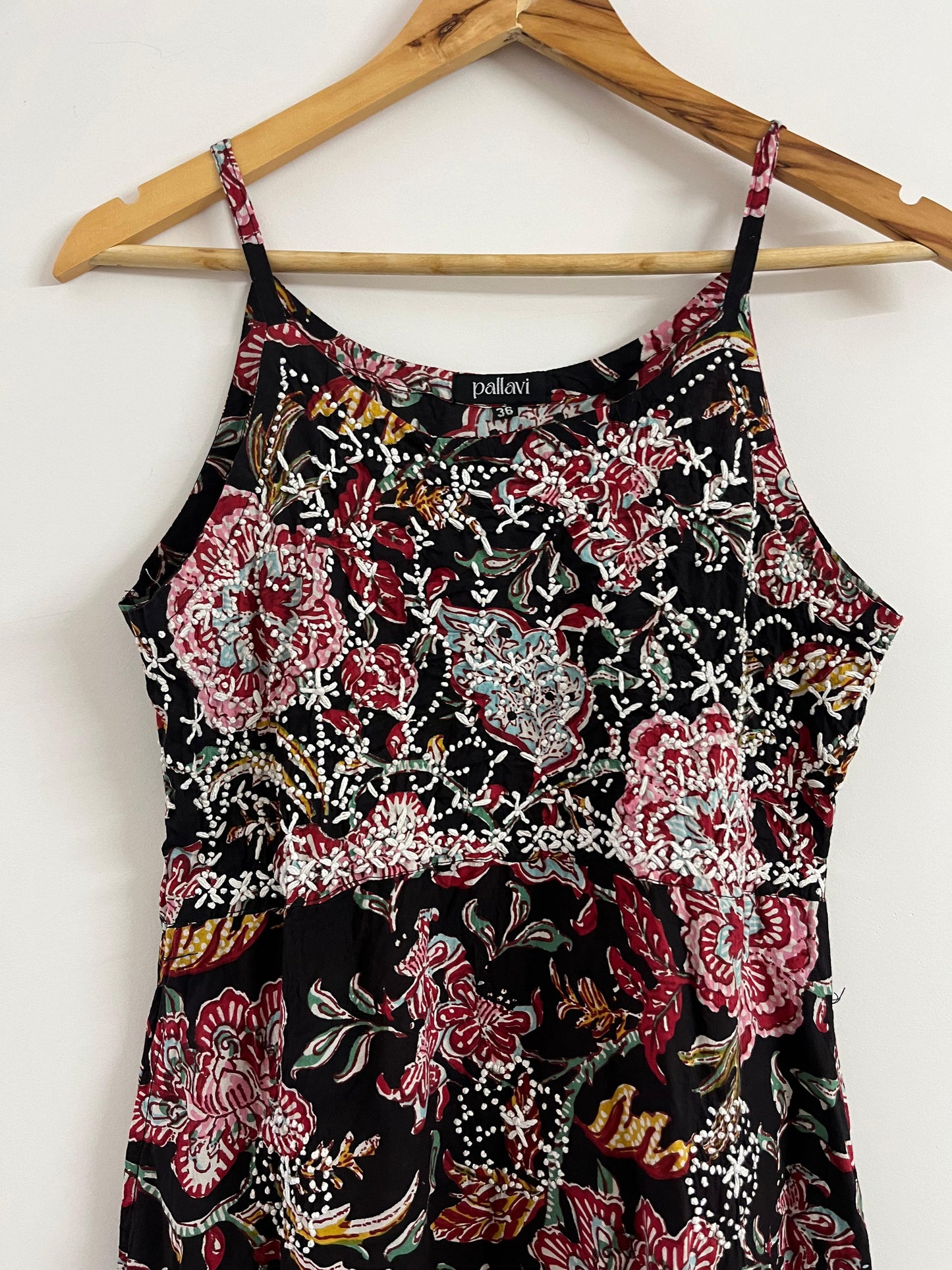 Sleeveless A-line Dress PRE-ORDER - Floral Black