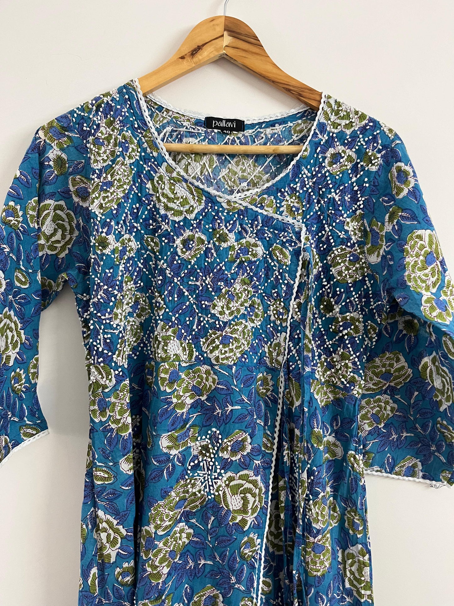 Angrakha - Floral Blue Green