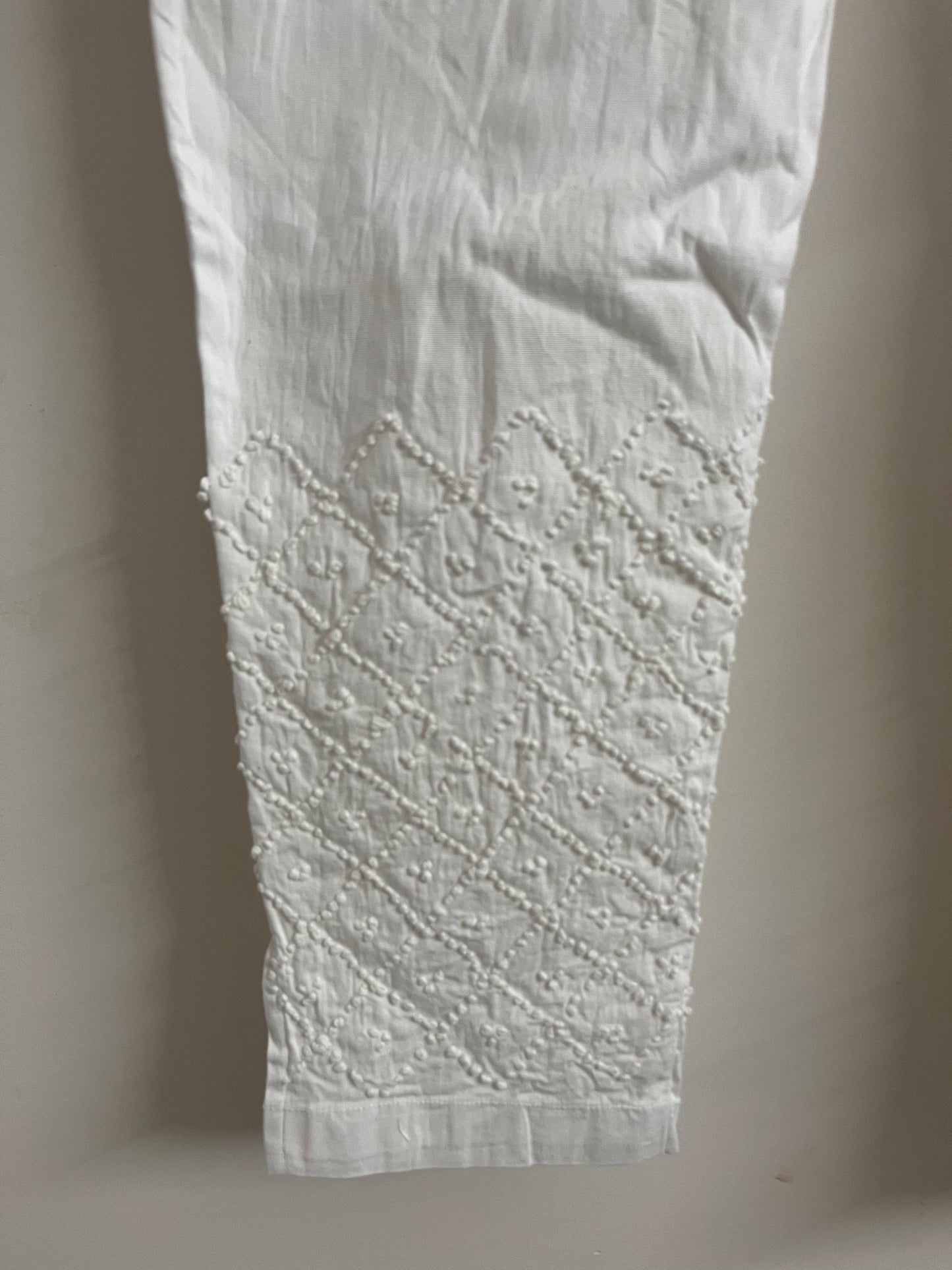 Pant PRE-ORDER - White Cross pattern 8"