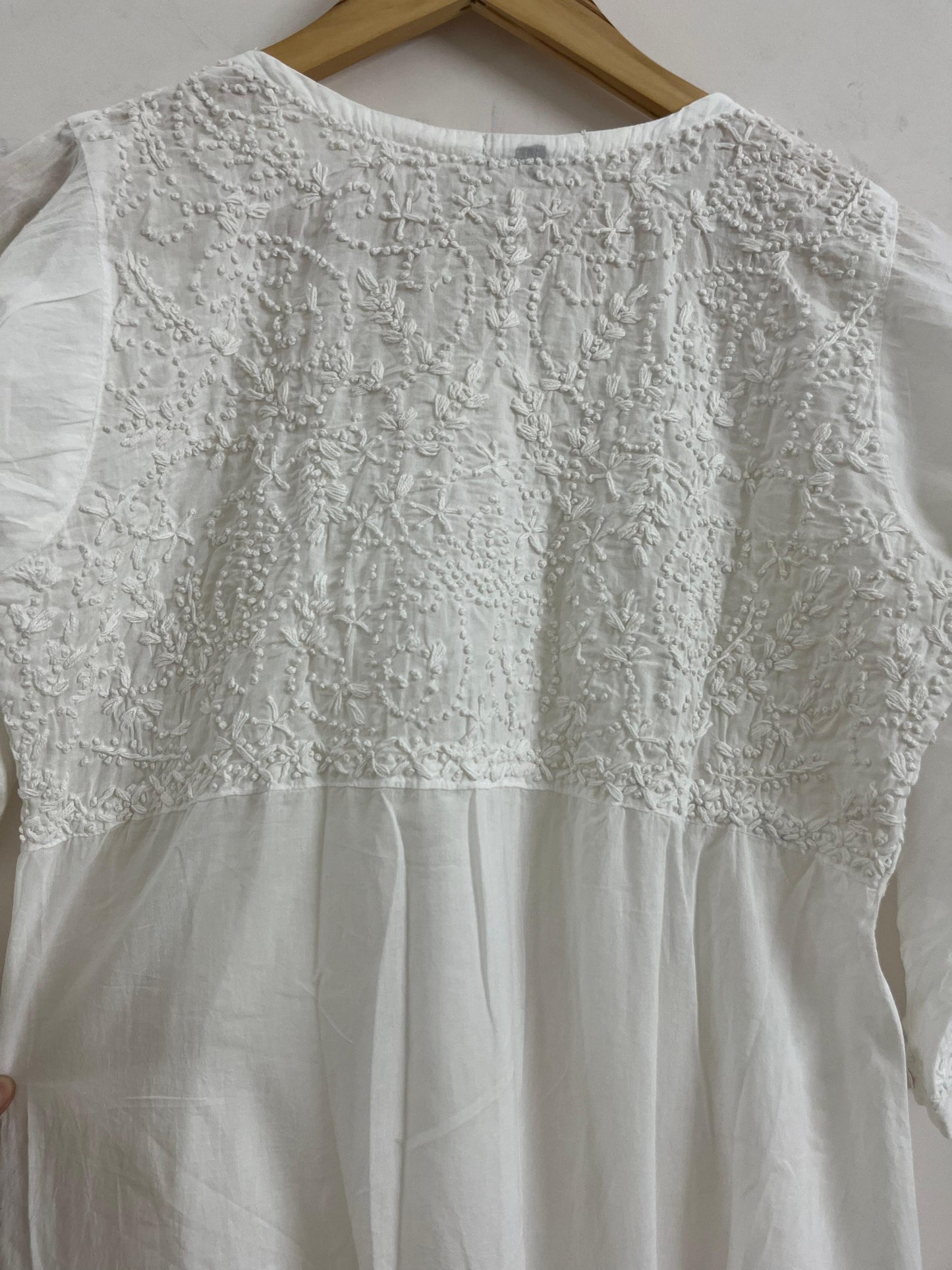 Aliya Cut Dress PRE-ORDER - White (with work on front and back)