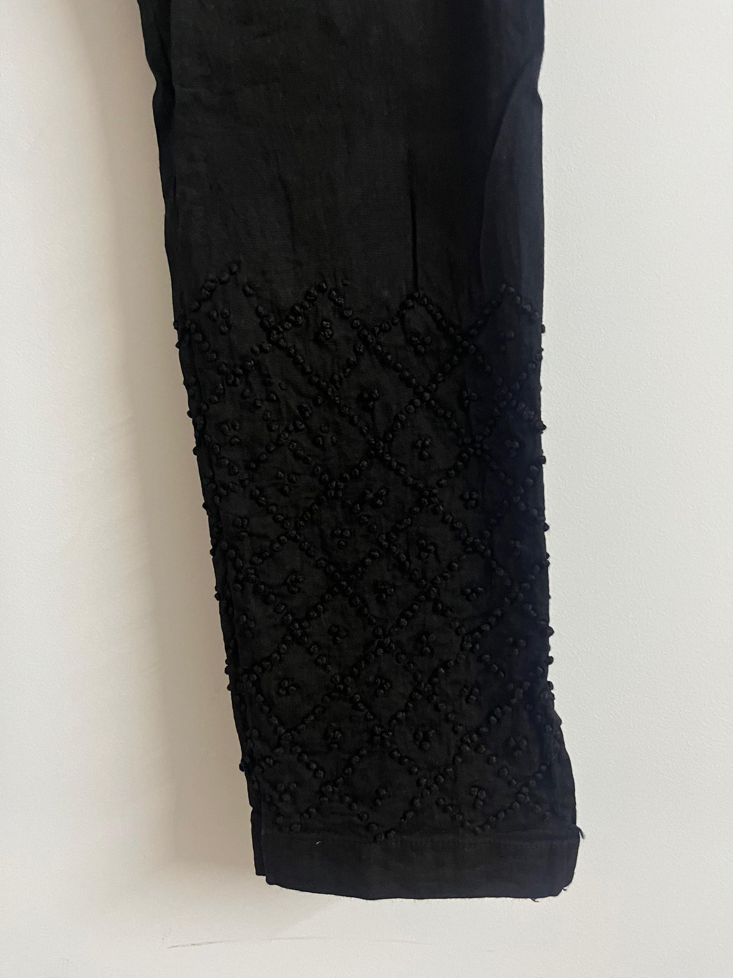 Dyed Pants - Black Cross pattern 8"