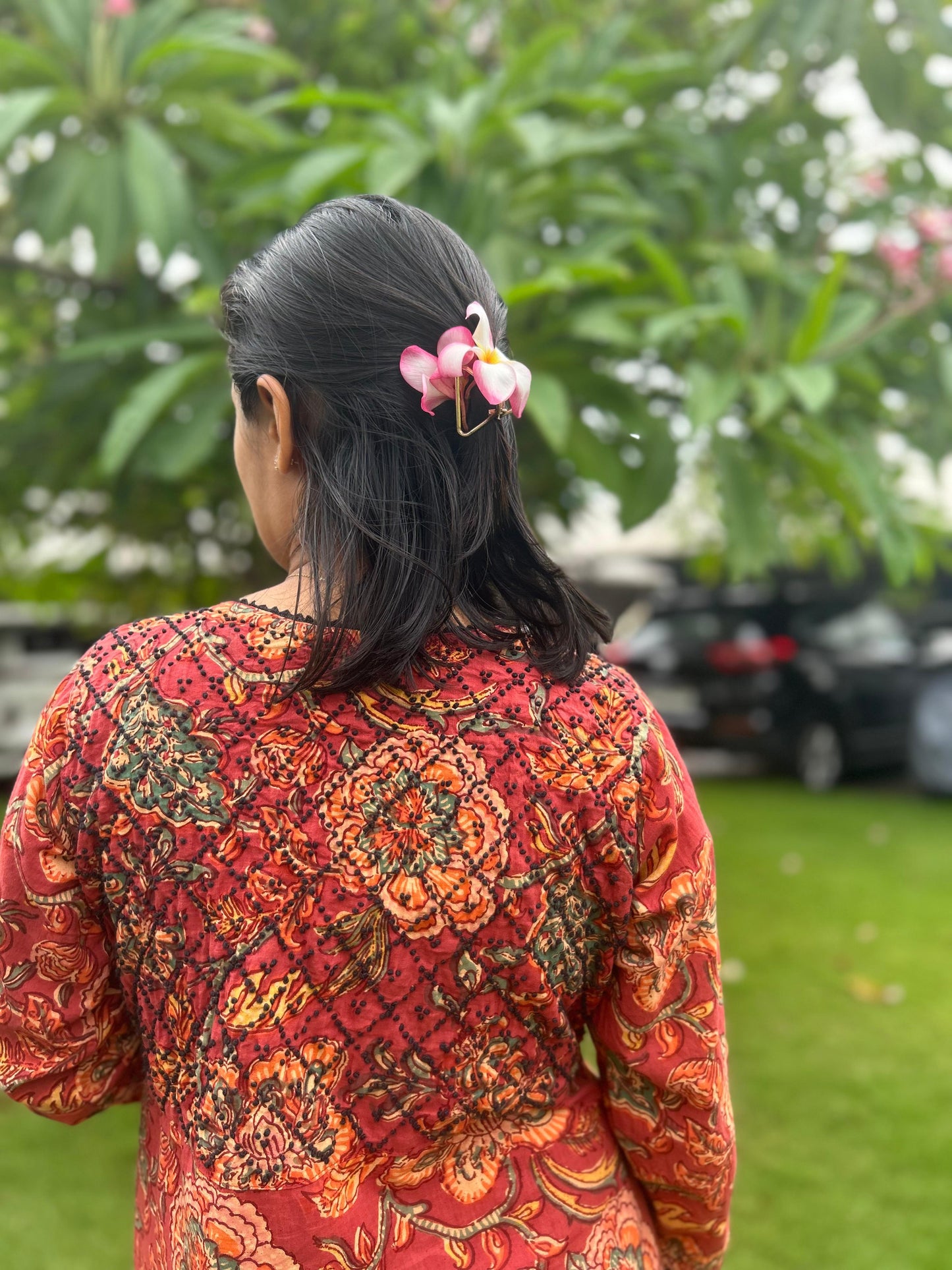 Angrakha Kurti and pant PRE-ORDER - Floral Red Black