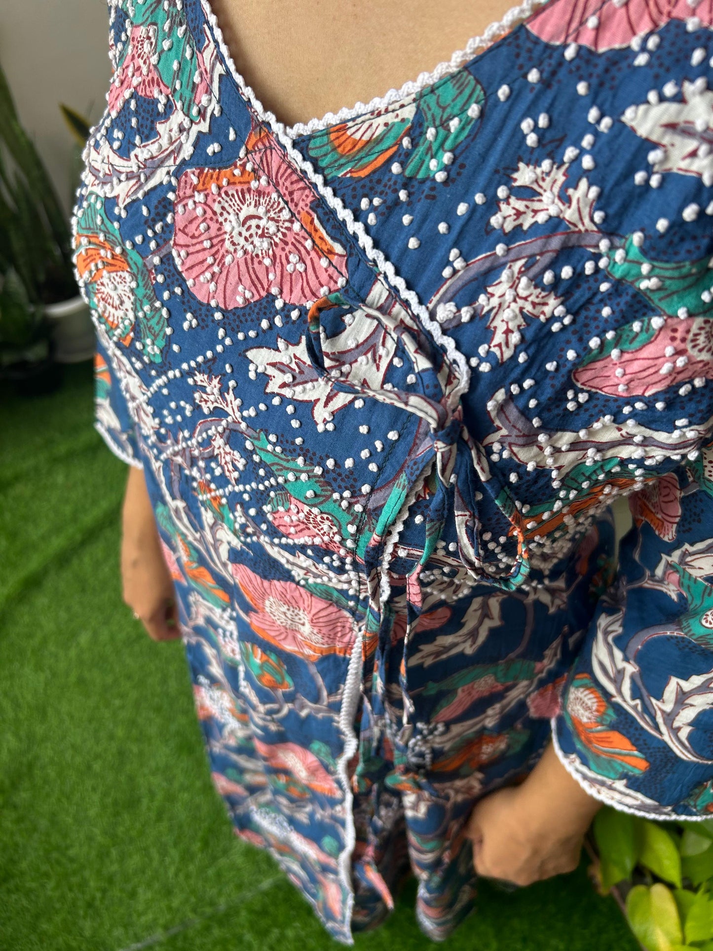 Angrakha - Floral Navy Blue