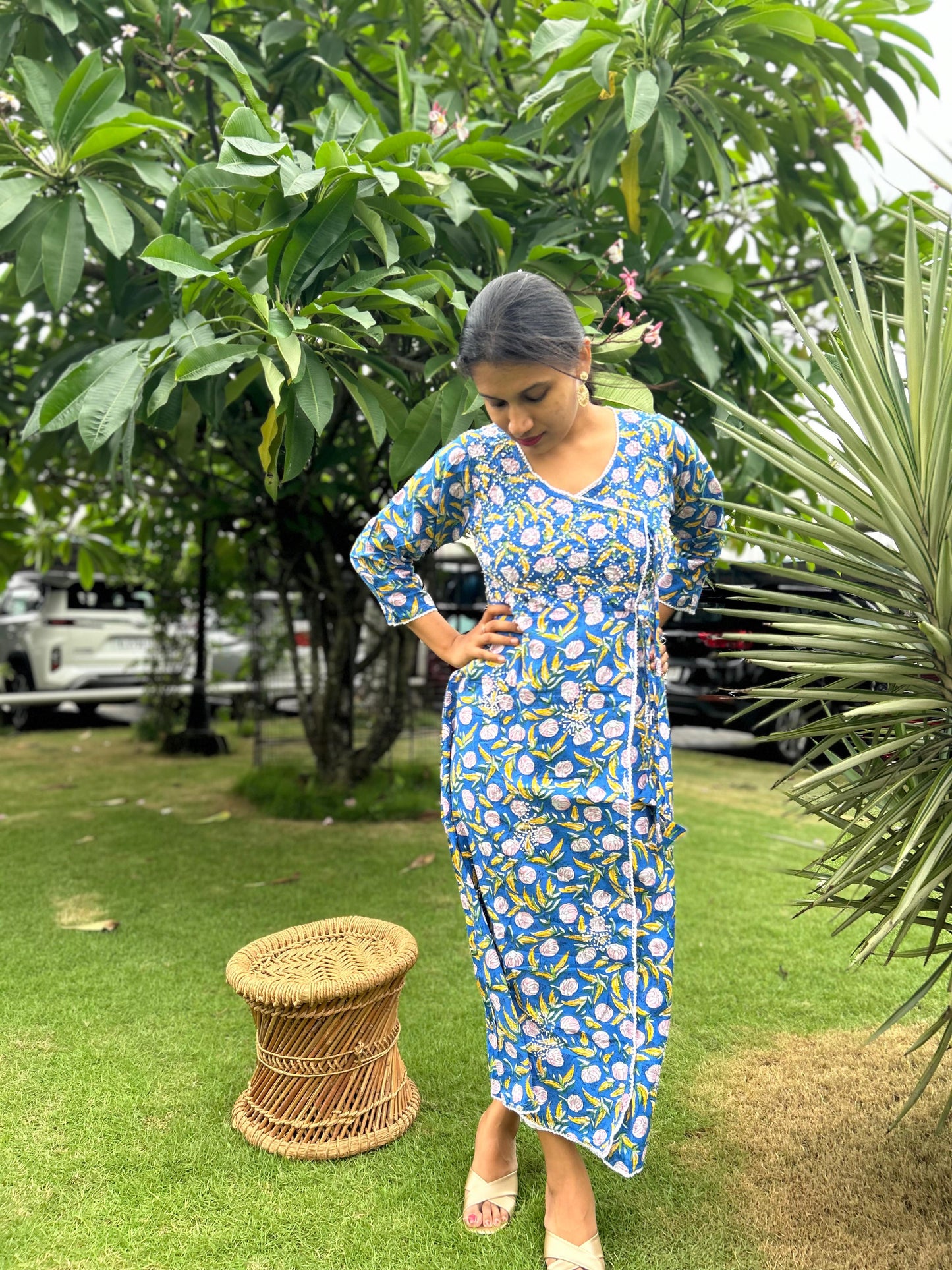 Angrakha - Floral Blue Yellow