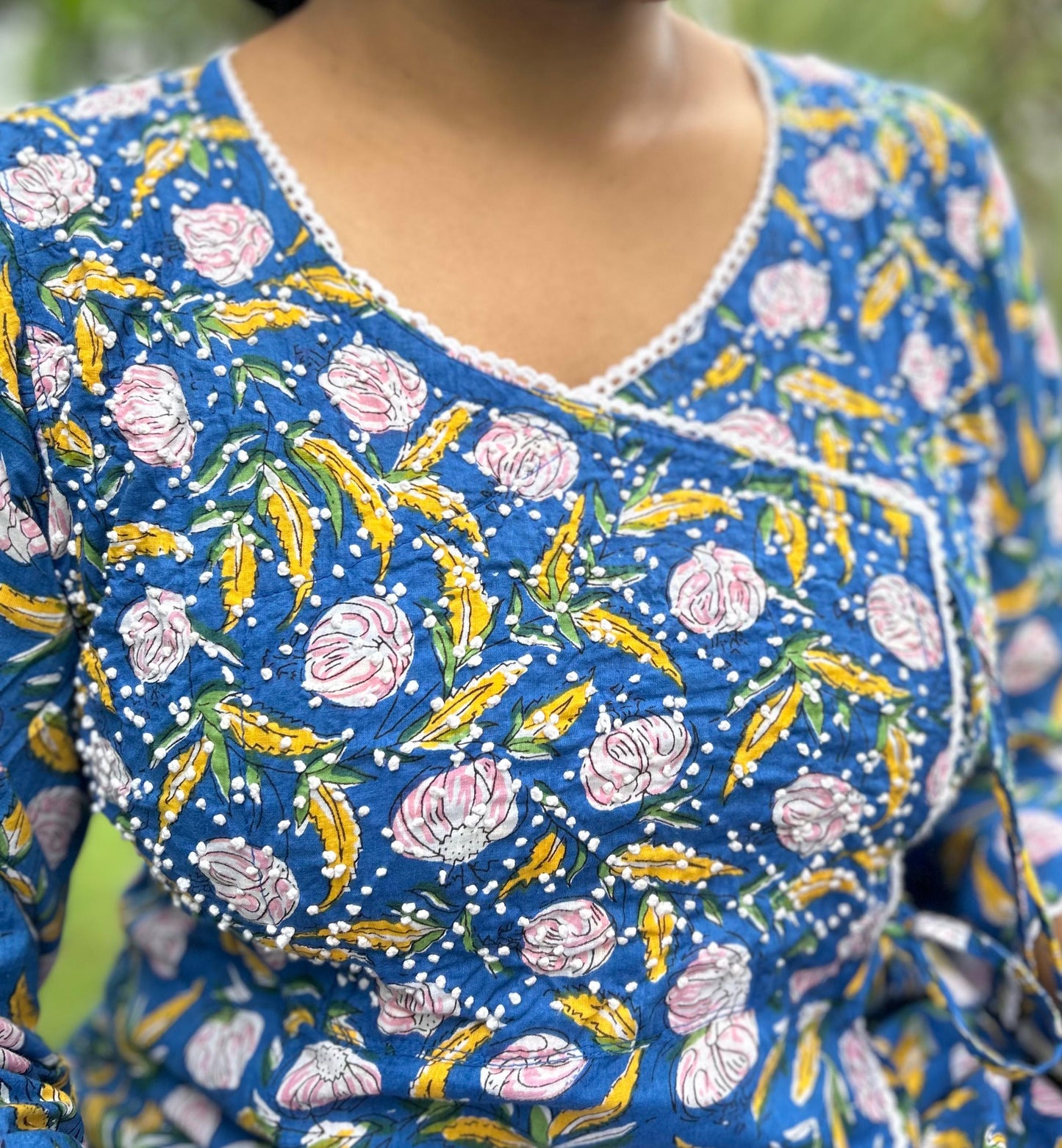 Angrakha - Floral Blue Yellow
