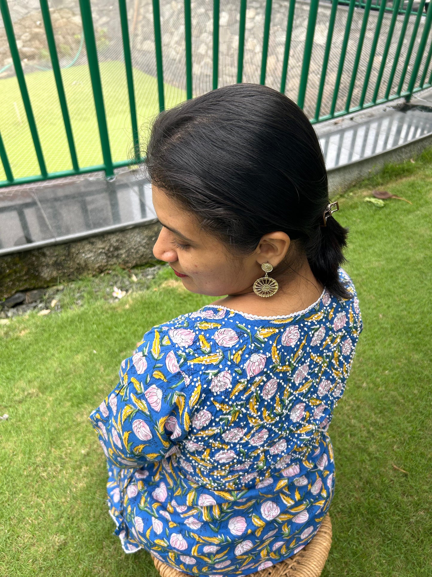 Angrakha - Floral Blue Yellow