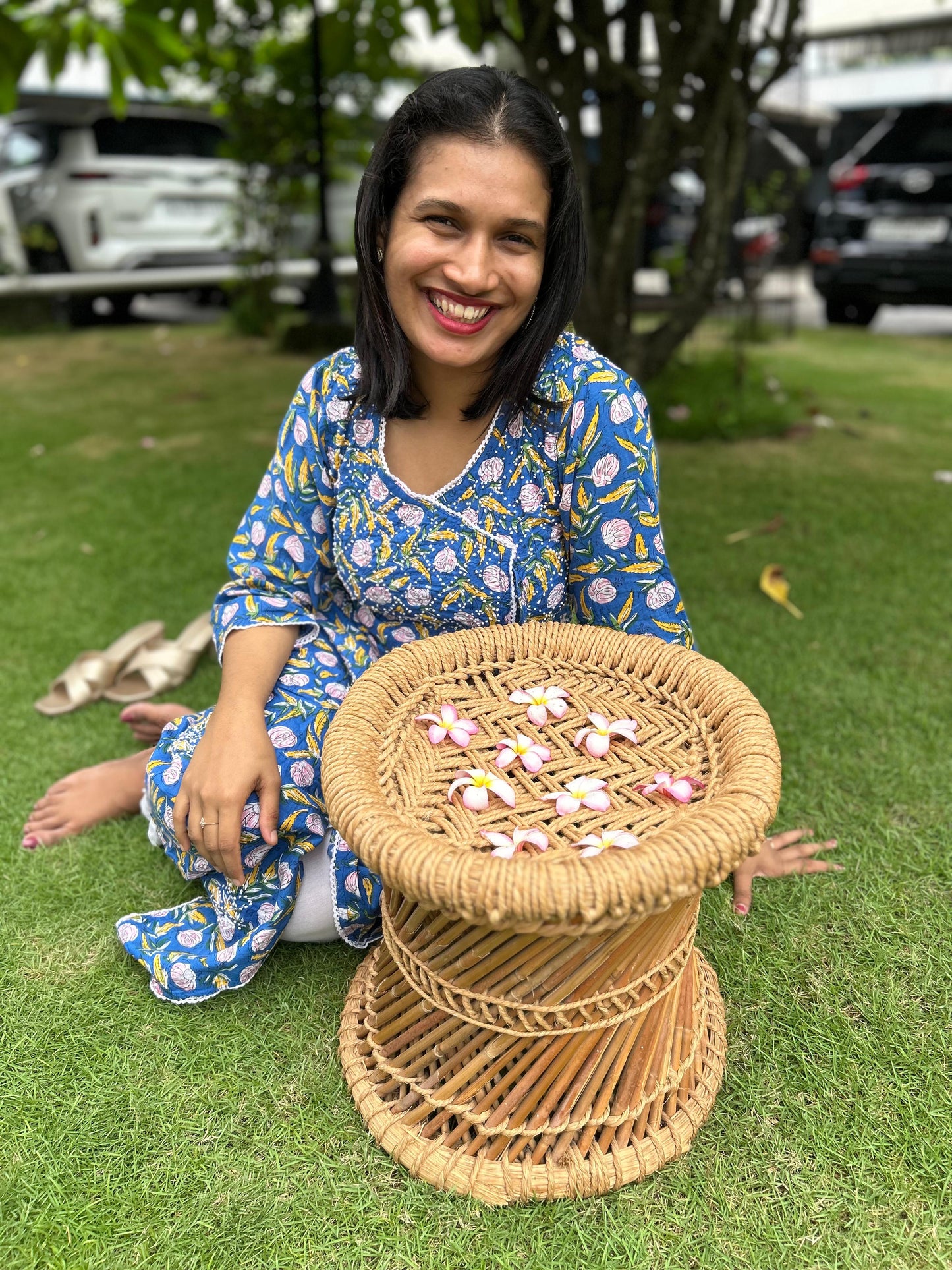 Angrakha - Floral Blue Yellow