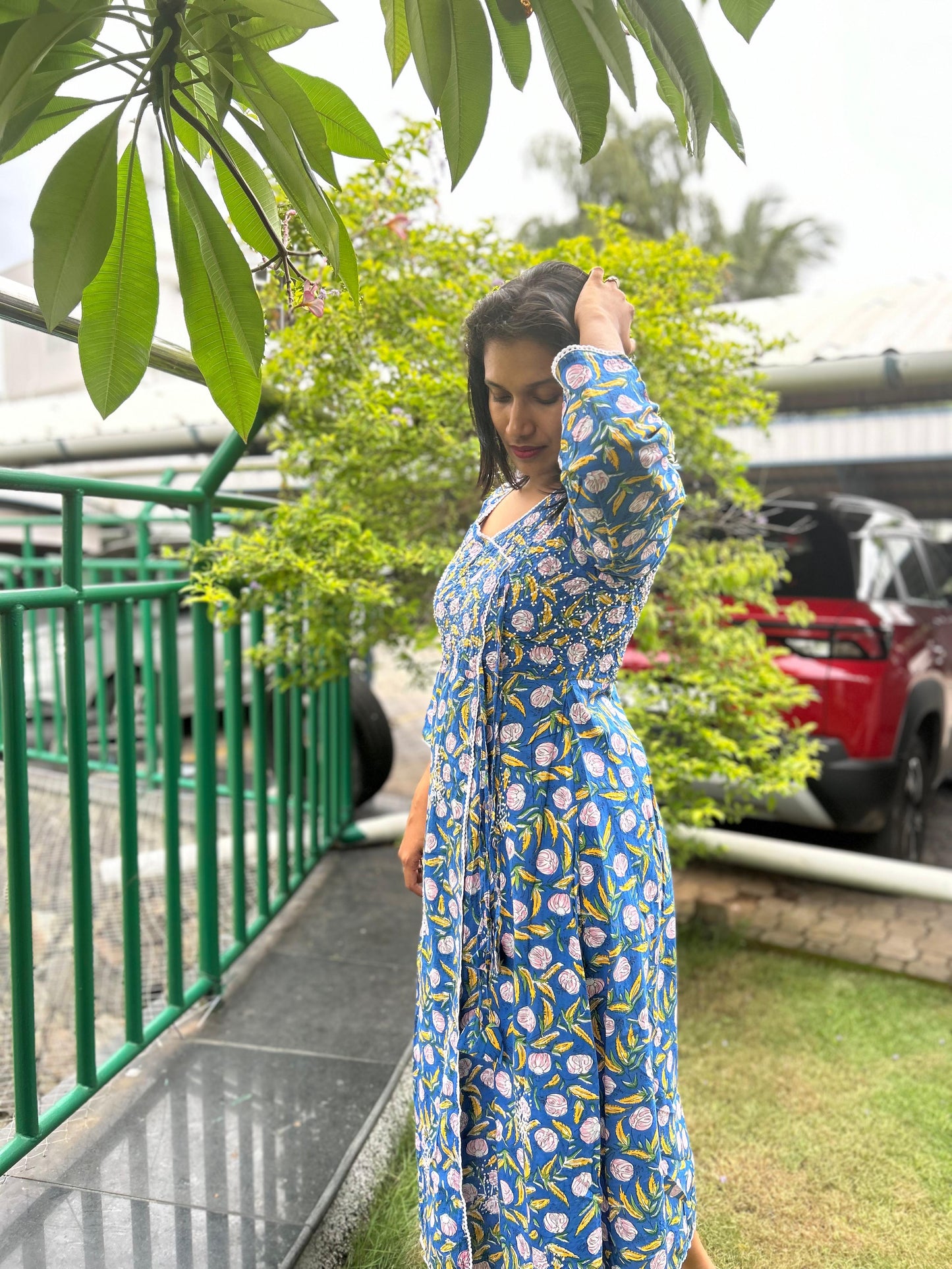 Angrakha - Floral Blue Yellow