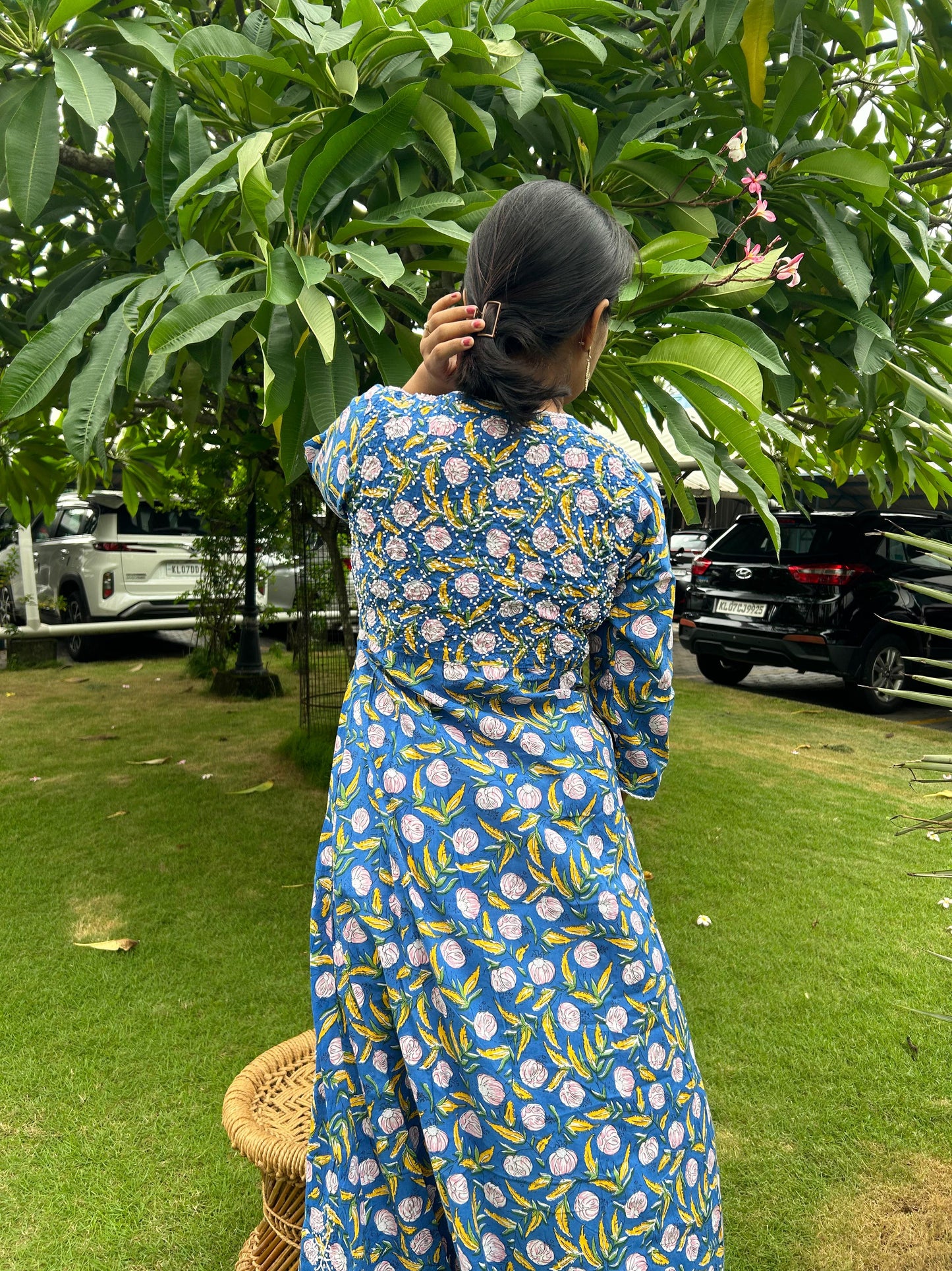 Angrakha - Floral Blue Yellow