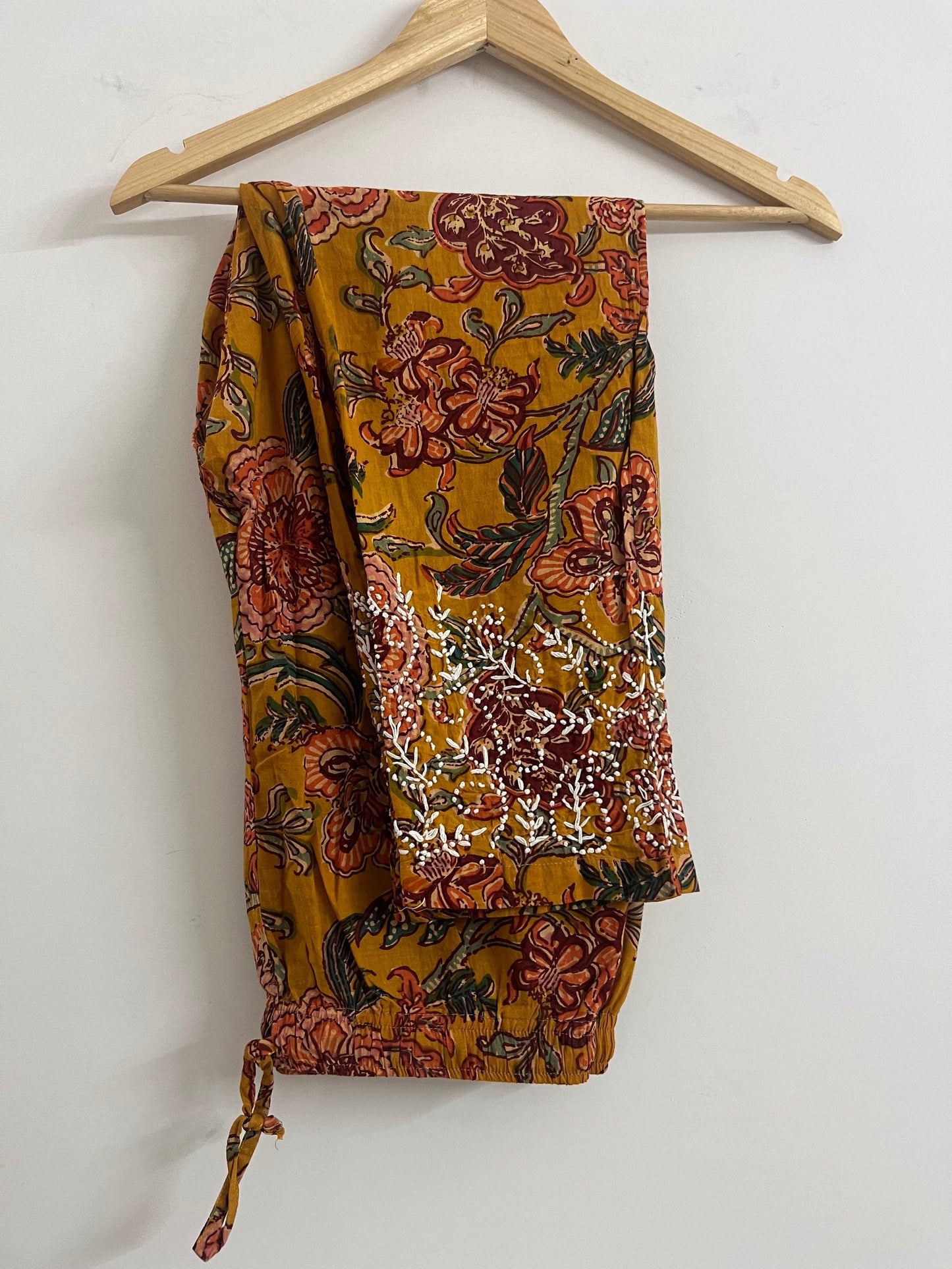 Straight Kurti and pant PRE-ORDER - Floral Yellow Red