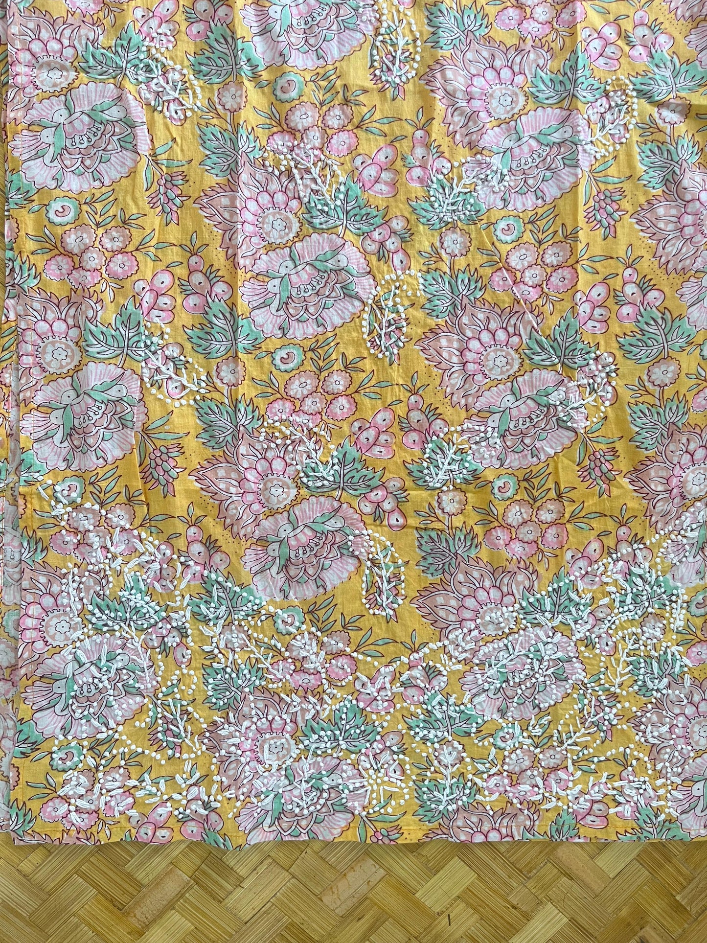 Straight Kurti PRE-ORDER - Floral Yellow Pink