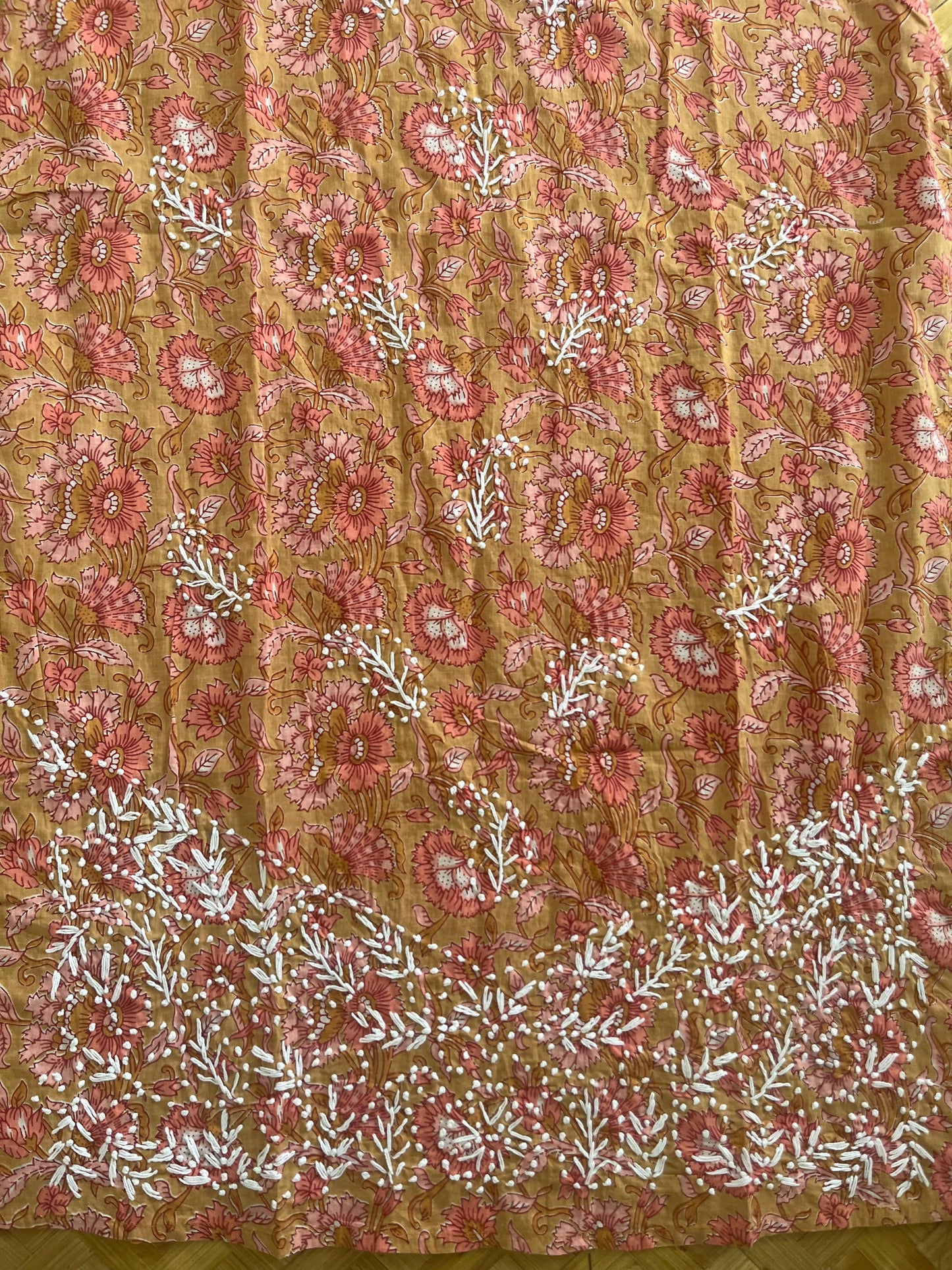 Straight Kurti PRE-ORDER - Floral Peach Orange